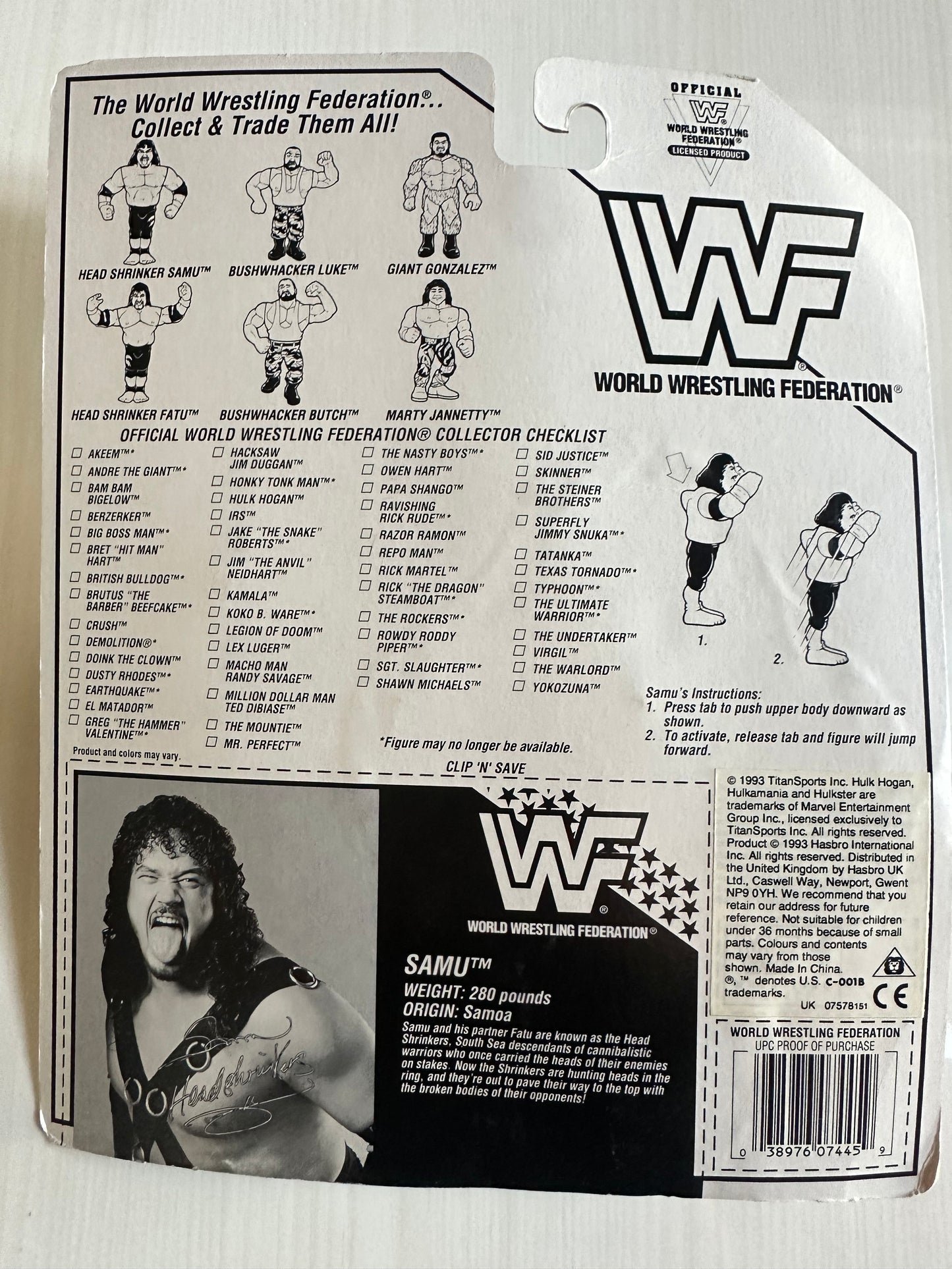 Samu the Headshrinker Series 10 WWF Hasbro