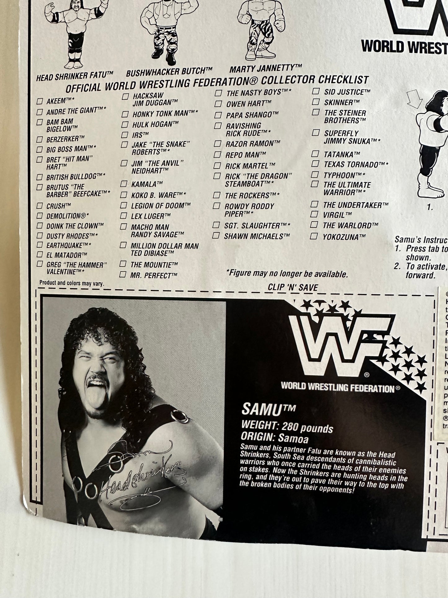Samu the Headshrinker Series 10 WWF Hasbro