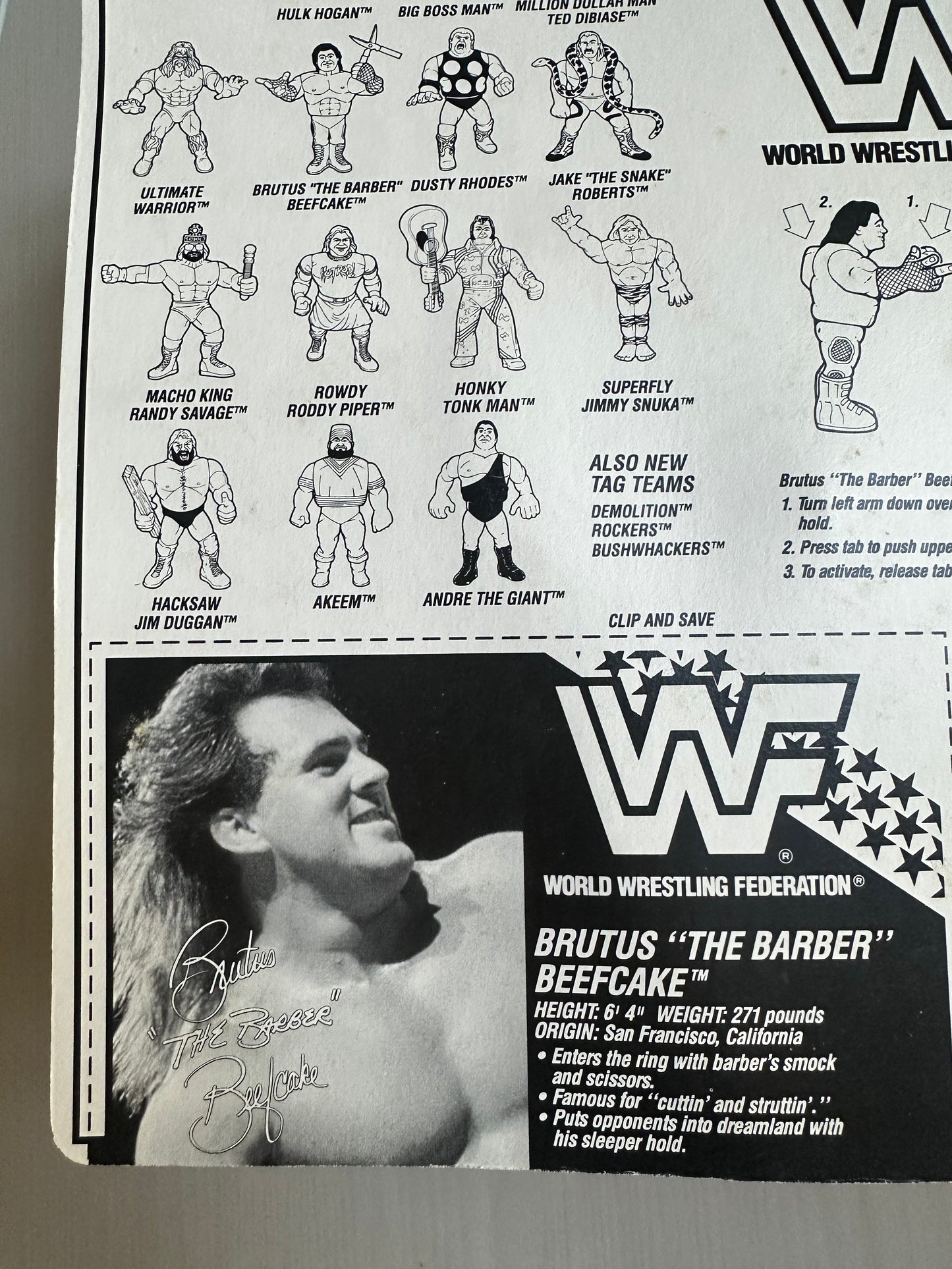 Brutus the Barber Beefcake Series 1 WWF Hasbro