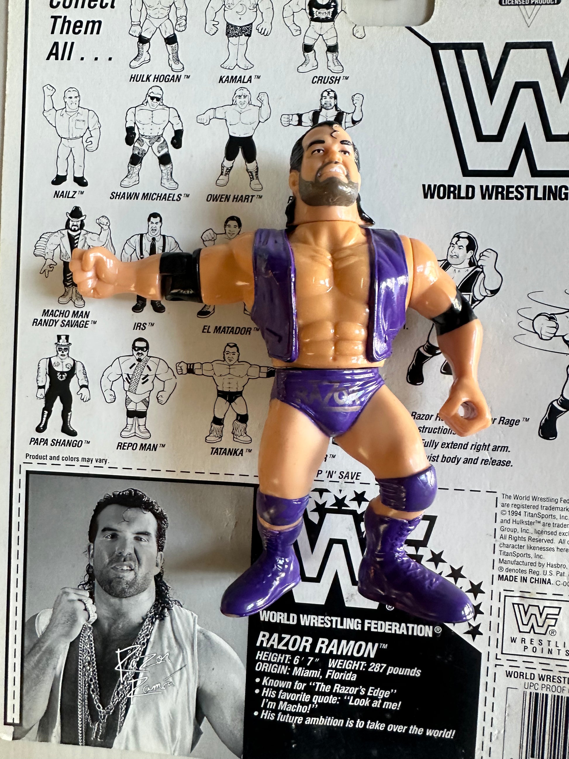 Wwf Hotline Razor Ramon Razor Ramon Series 10 WWF Hasbro purple loose figure – retrofigure