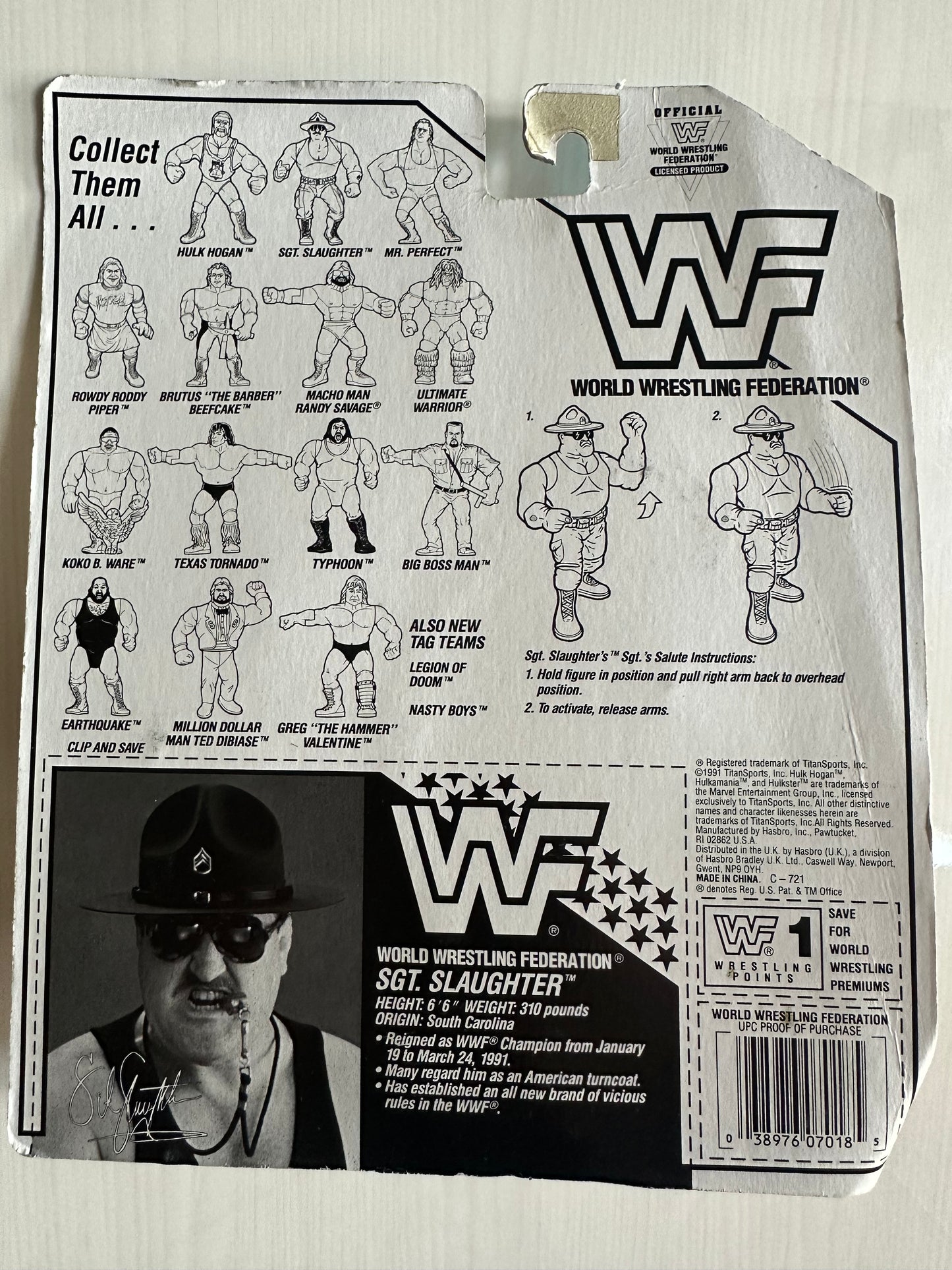 Sgt Slaughter Series 3 WWF Hasbro
