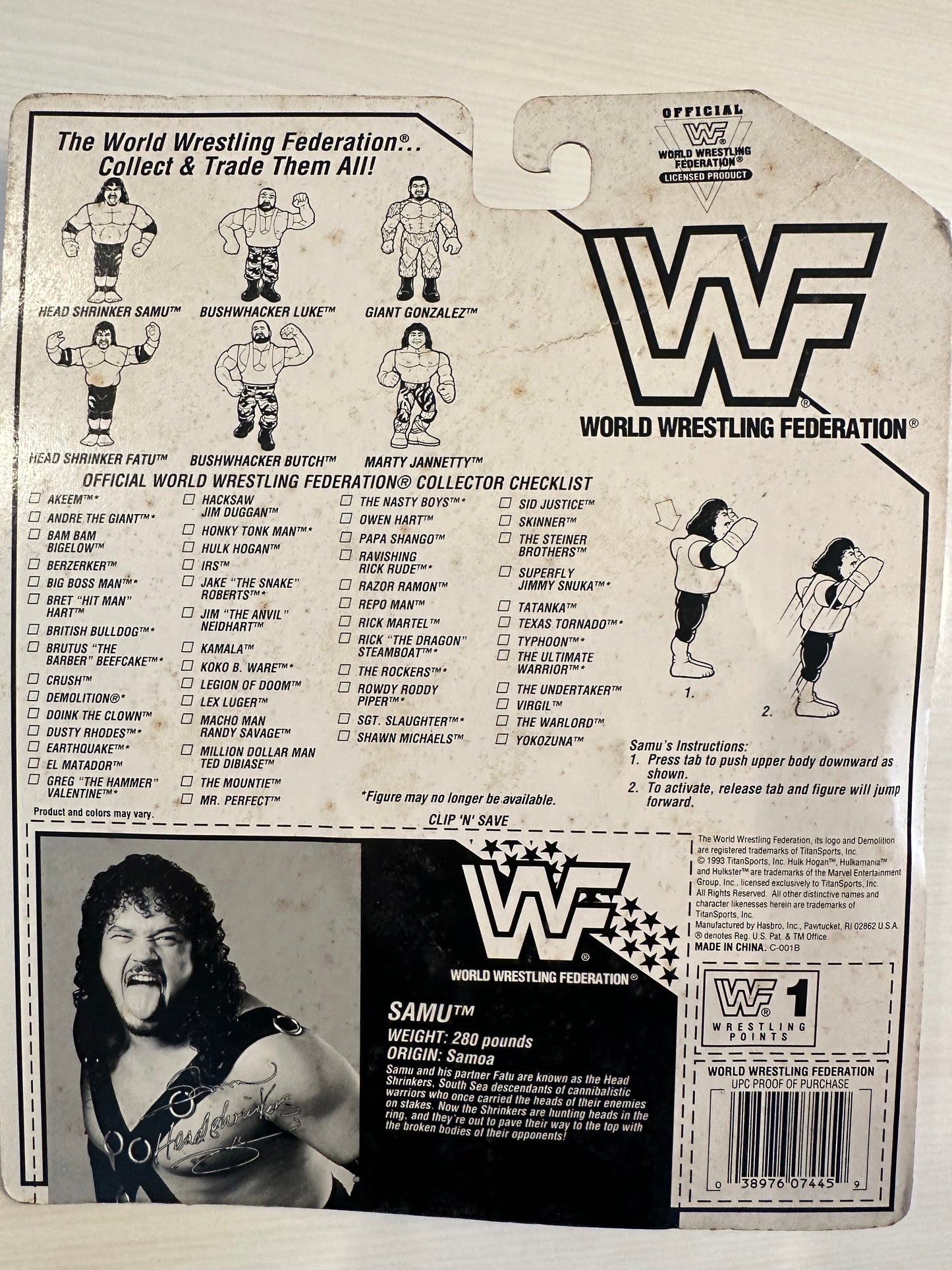 Samu the Headshrinker Series 10 WWF Hasbro