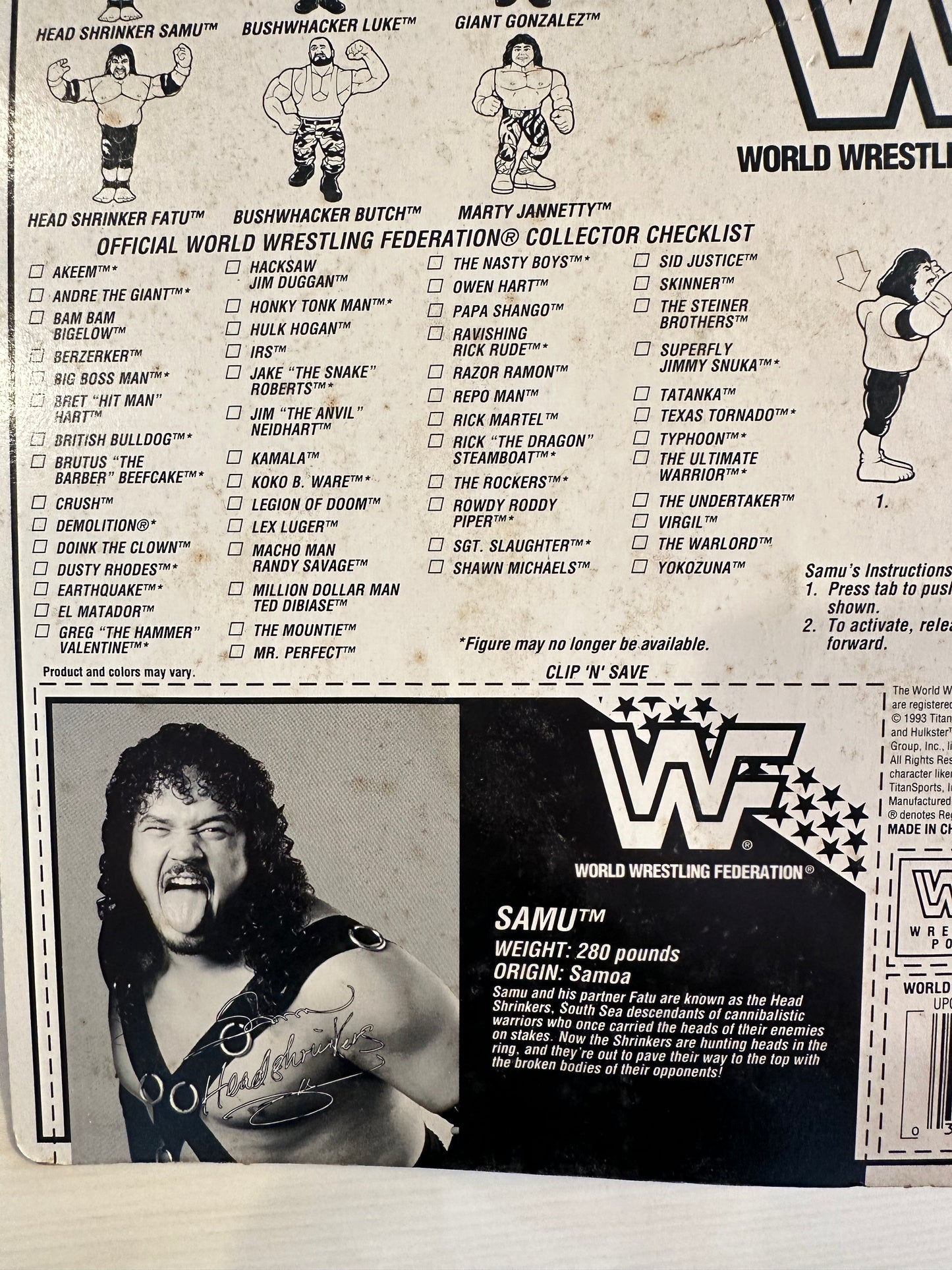 Samu the Headshrinker Series 10 WWF Hasbro