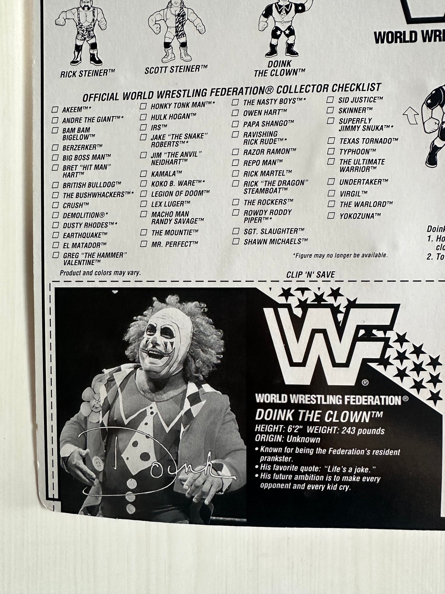 Doink the Clown Series 9 WWF Hasbro