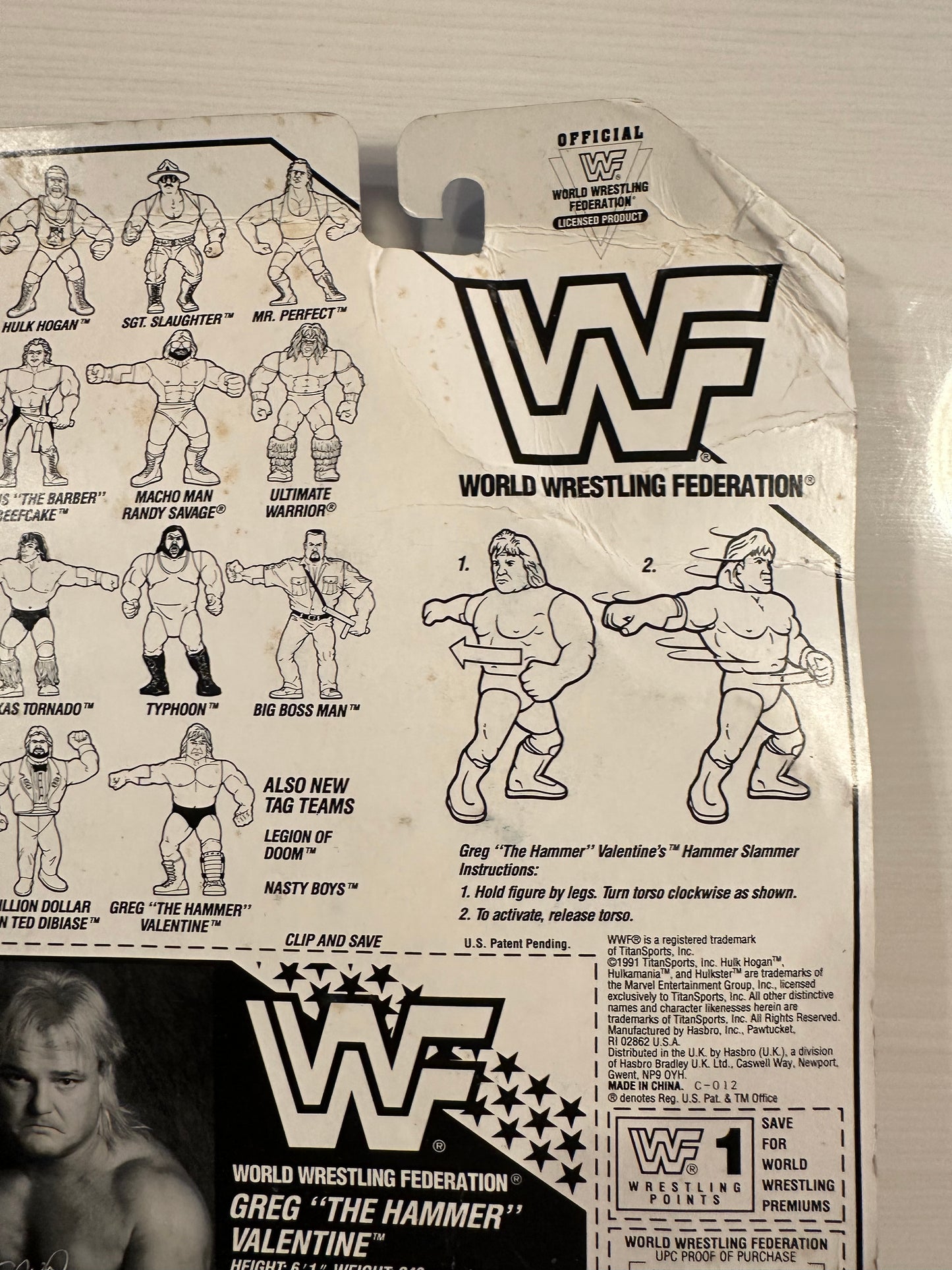 Greg the Hammer Valentine Series 3 WWF Hasbro