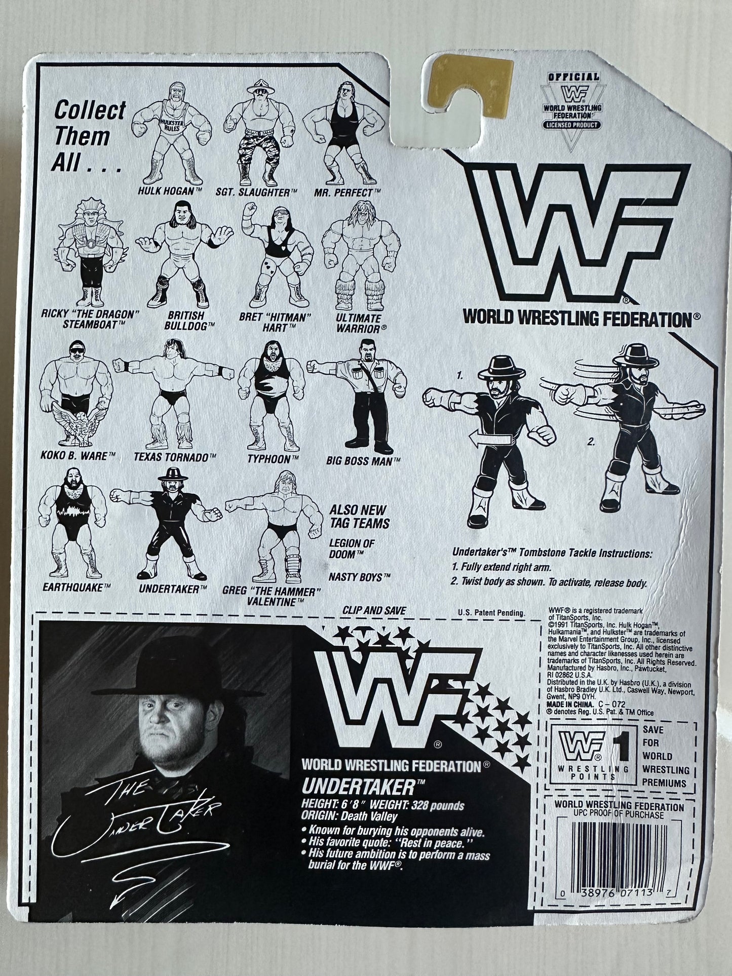 The Undertaker Series 4 WWF Hasbro MOC figure