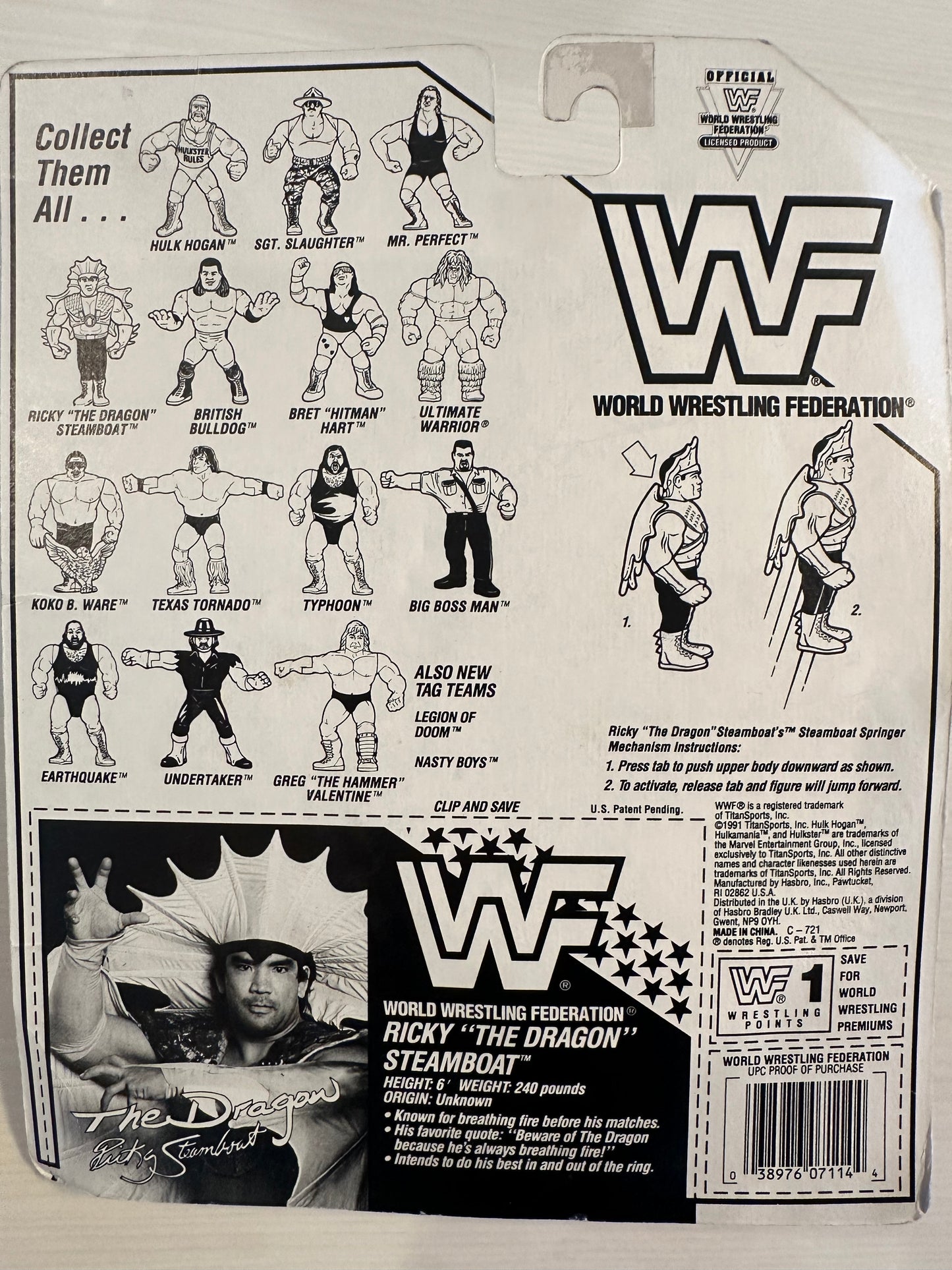Ricky the Dragon Steamboat Series 4 WWF Hasbro