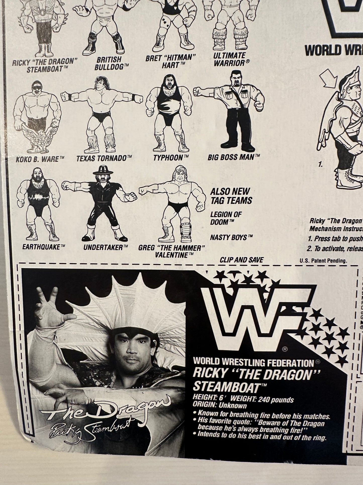 Ricky the Dragon Steamboat Series 4 WWF Hasbro