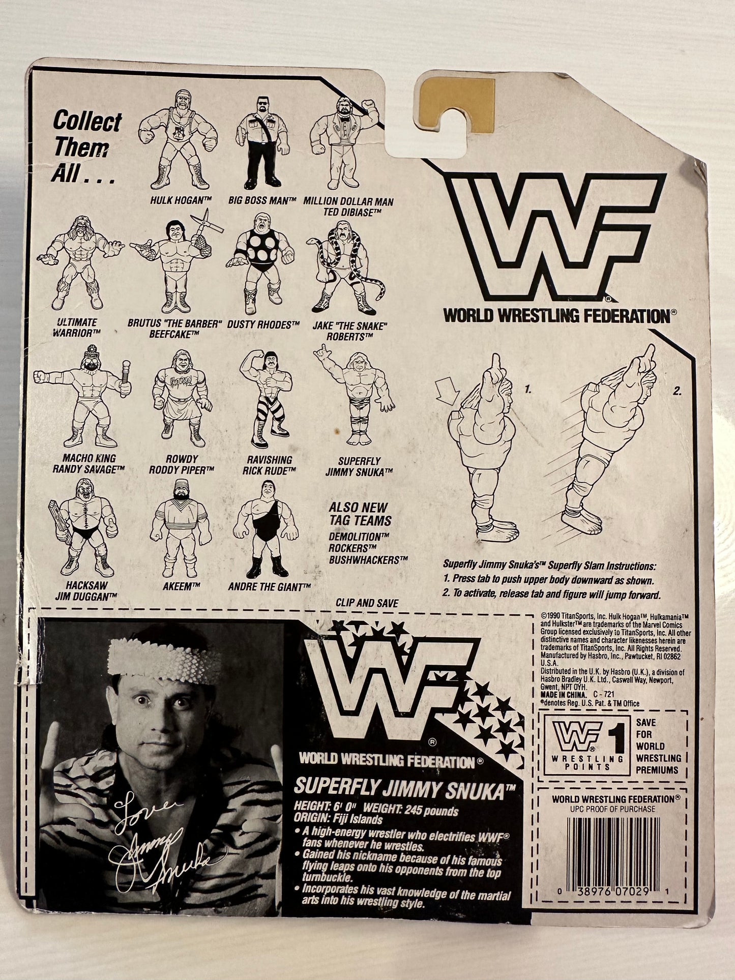 Superfly Jimmy Snuka Series 2 WWF Hasbro