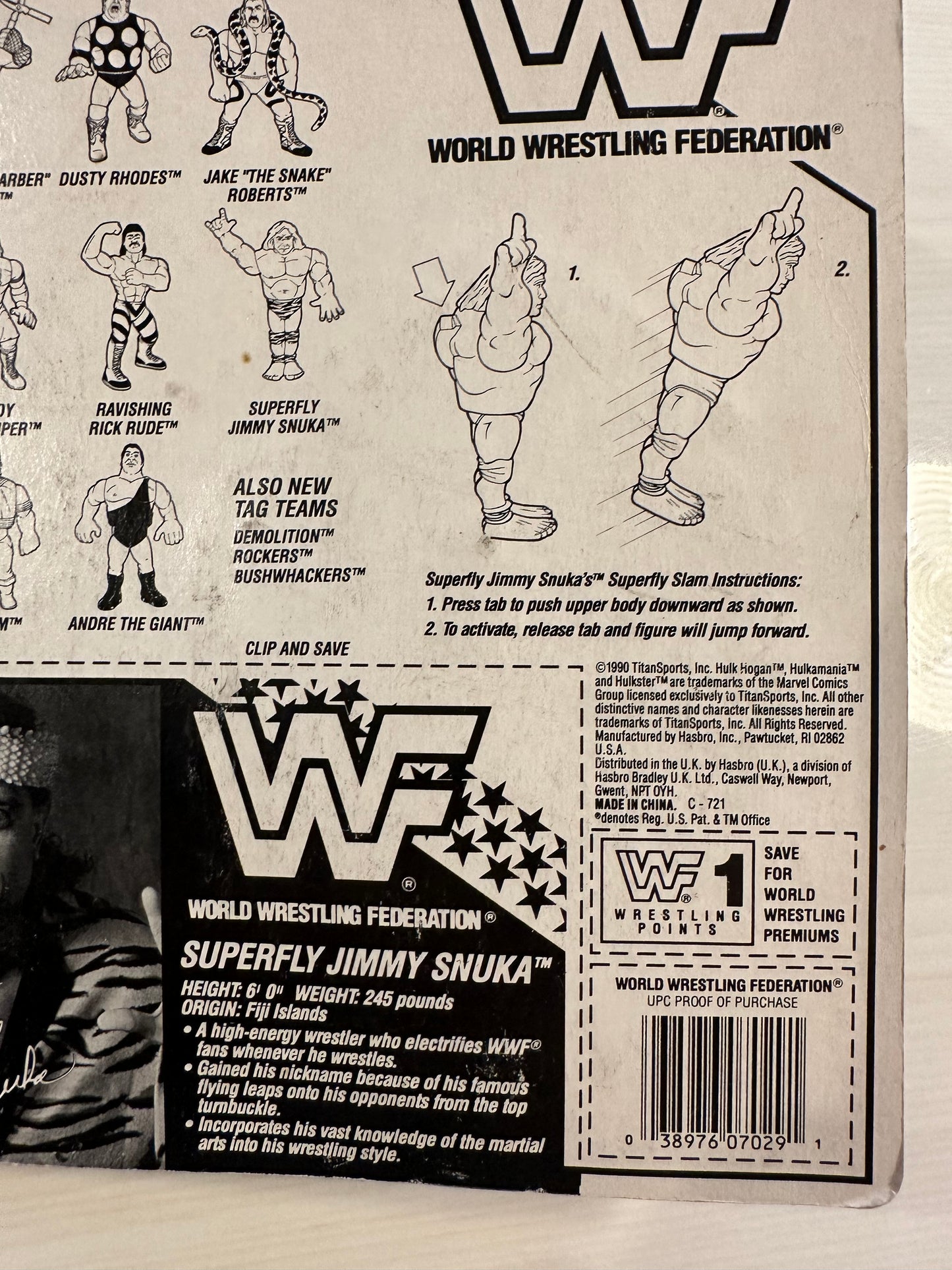 Superfly Jimmy Snuka Series 2 WWF Hasbro