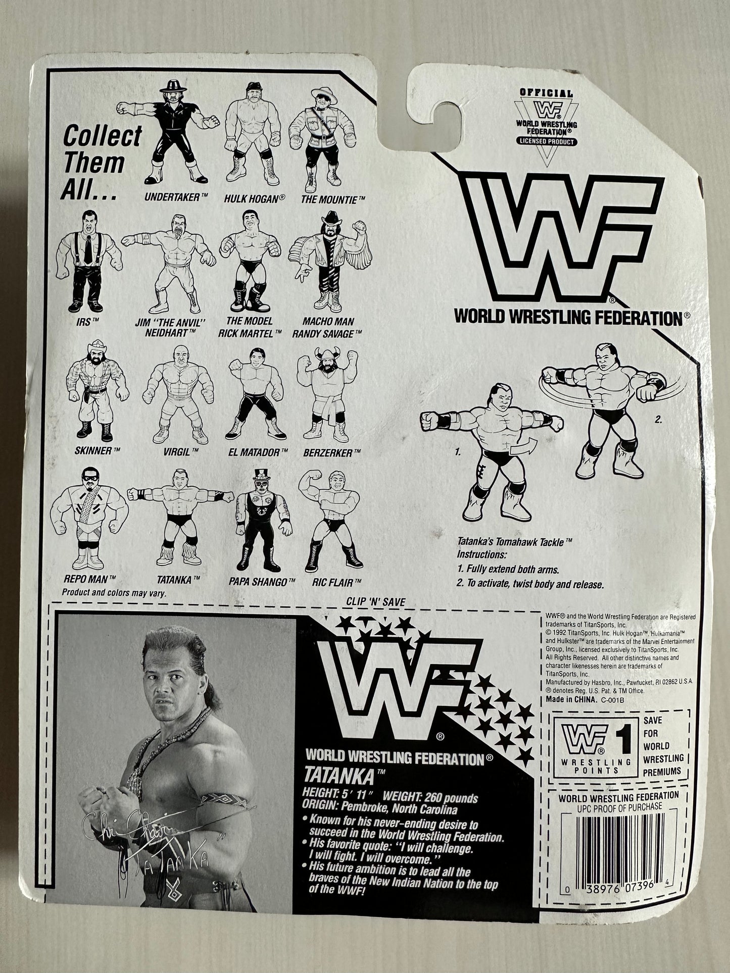 Tatanka Series 6 WWF Hasbro MOC figure