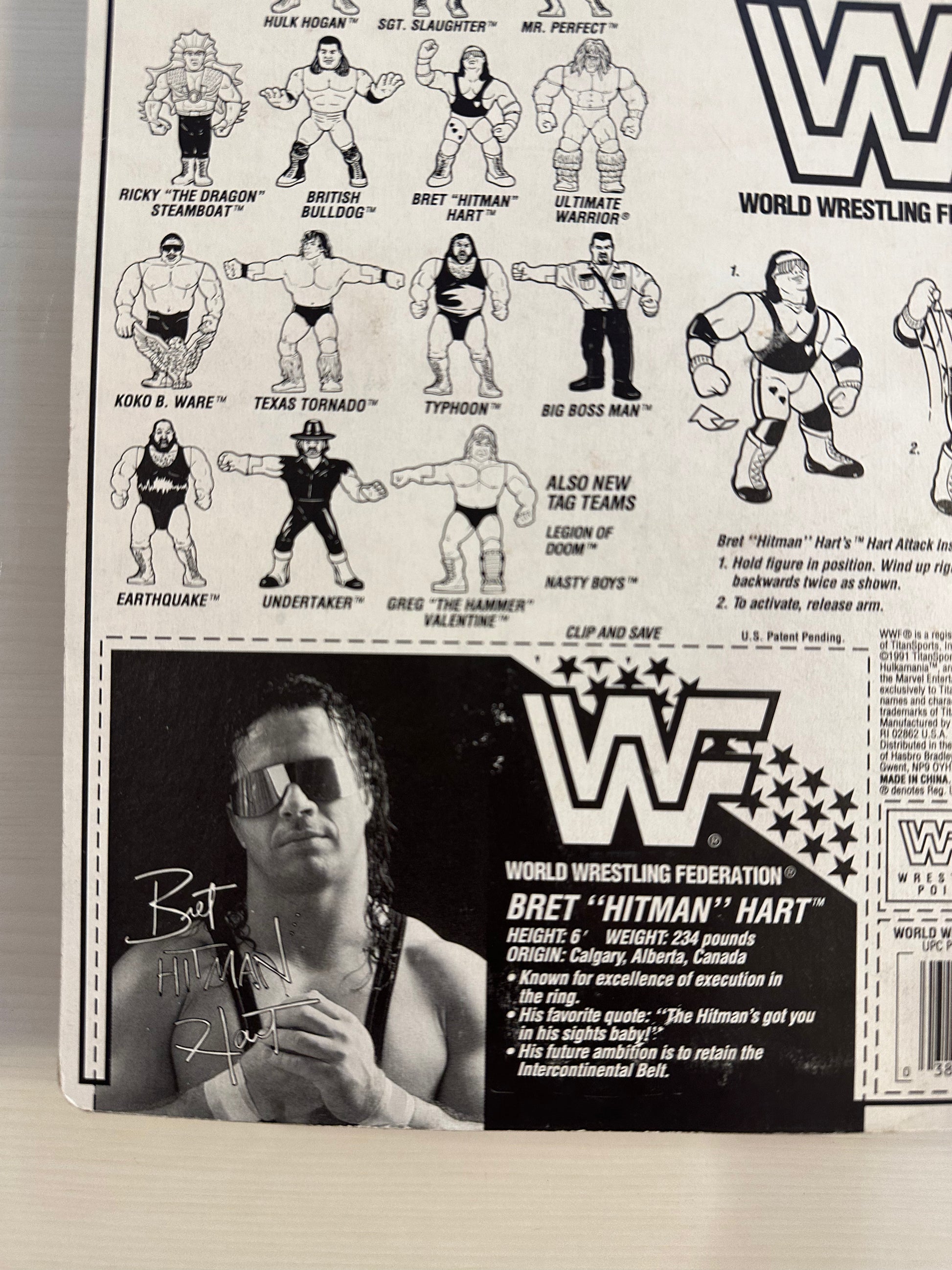 Bret Hitman Hart Peuple Heart Hasbro SERIES 4 WWE WCW Figure 1991 Bret Hitman Hart Peuple Heart Hasbro SERIES 4 WWE WCW Figure 1991