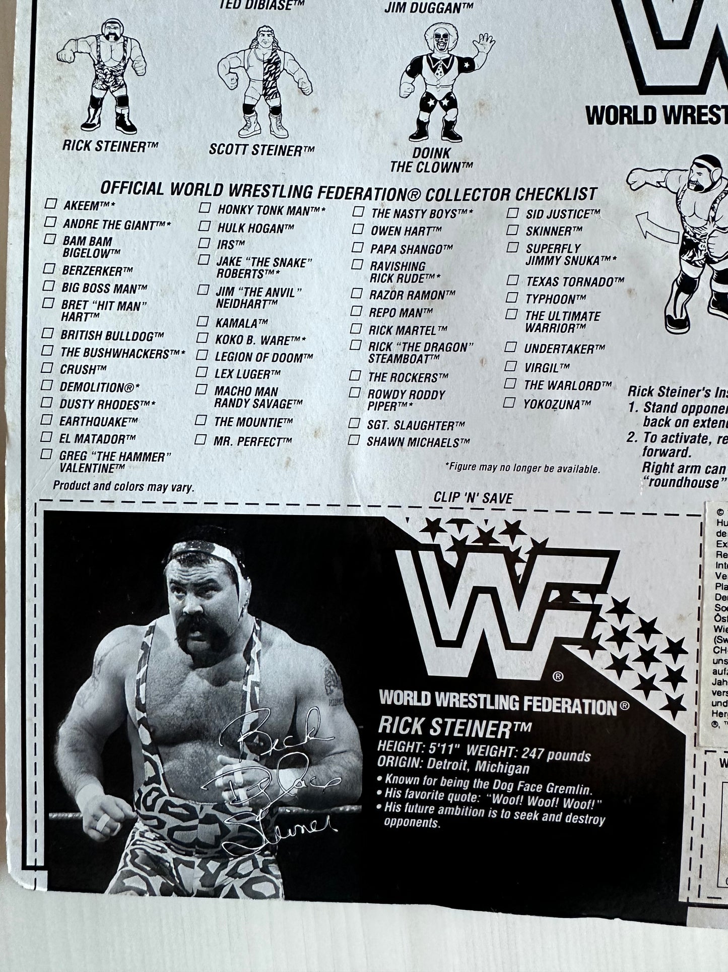 Rick Steiner Series 9 WWF Hasbro MOC figure