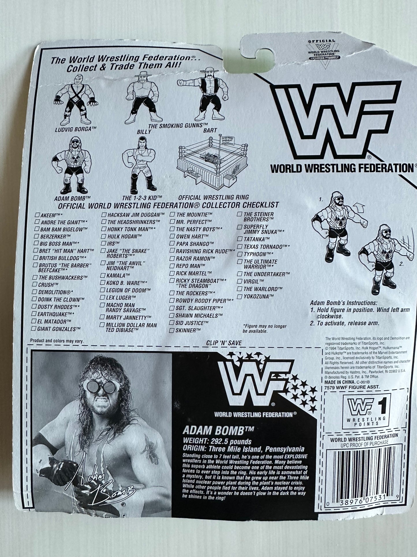 Adam Bomb Series 11 WWF Hasbro MOC figure