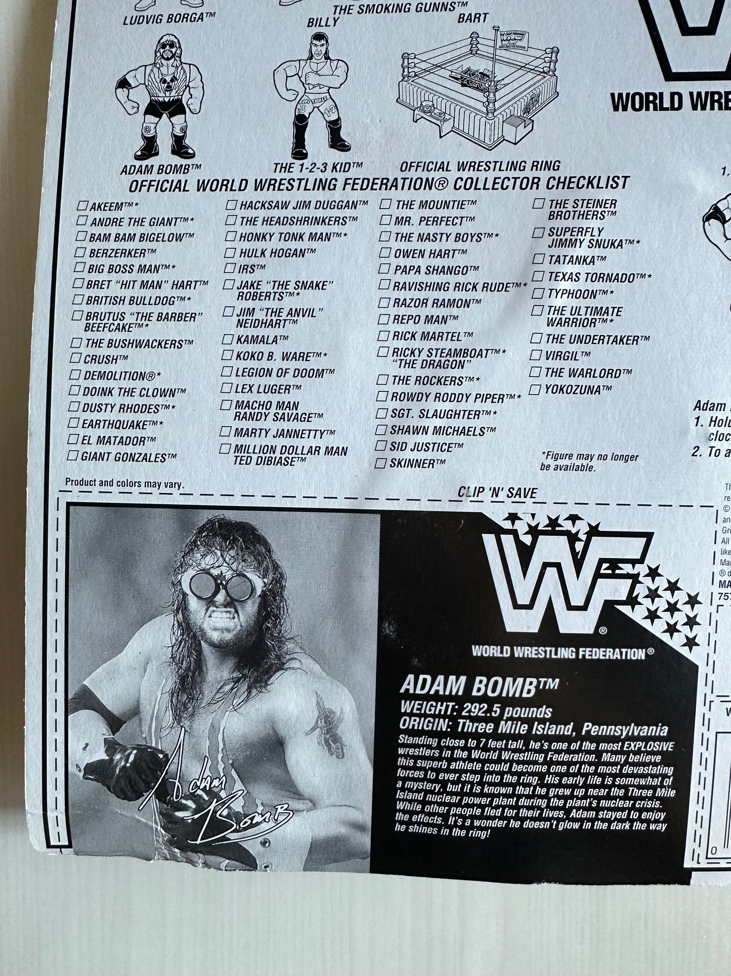 Adam Bomb Series 11 WWF Hasbro MOC figure