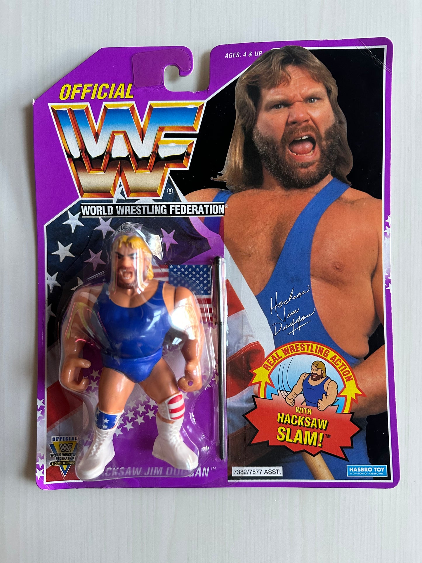 Hacksaw Jim Duggan Series 9 WWF Hasbro MOC figure