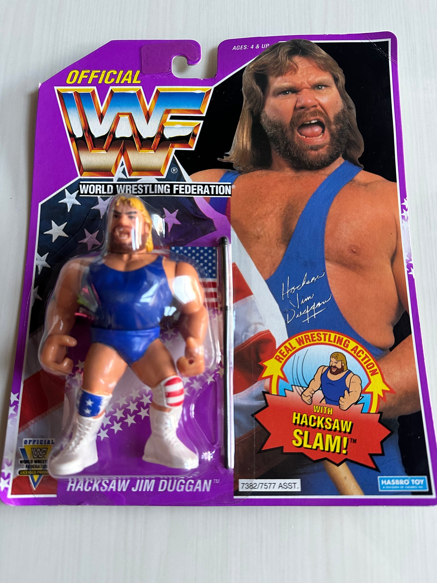 Hacksaw Jim Duggan Series 9 WWF Hasbro MOC figure