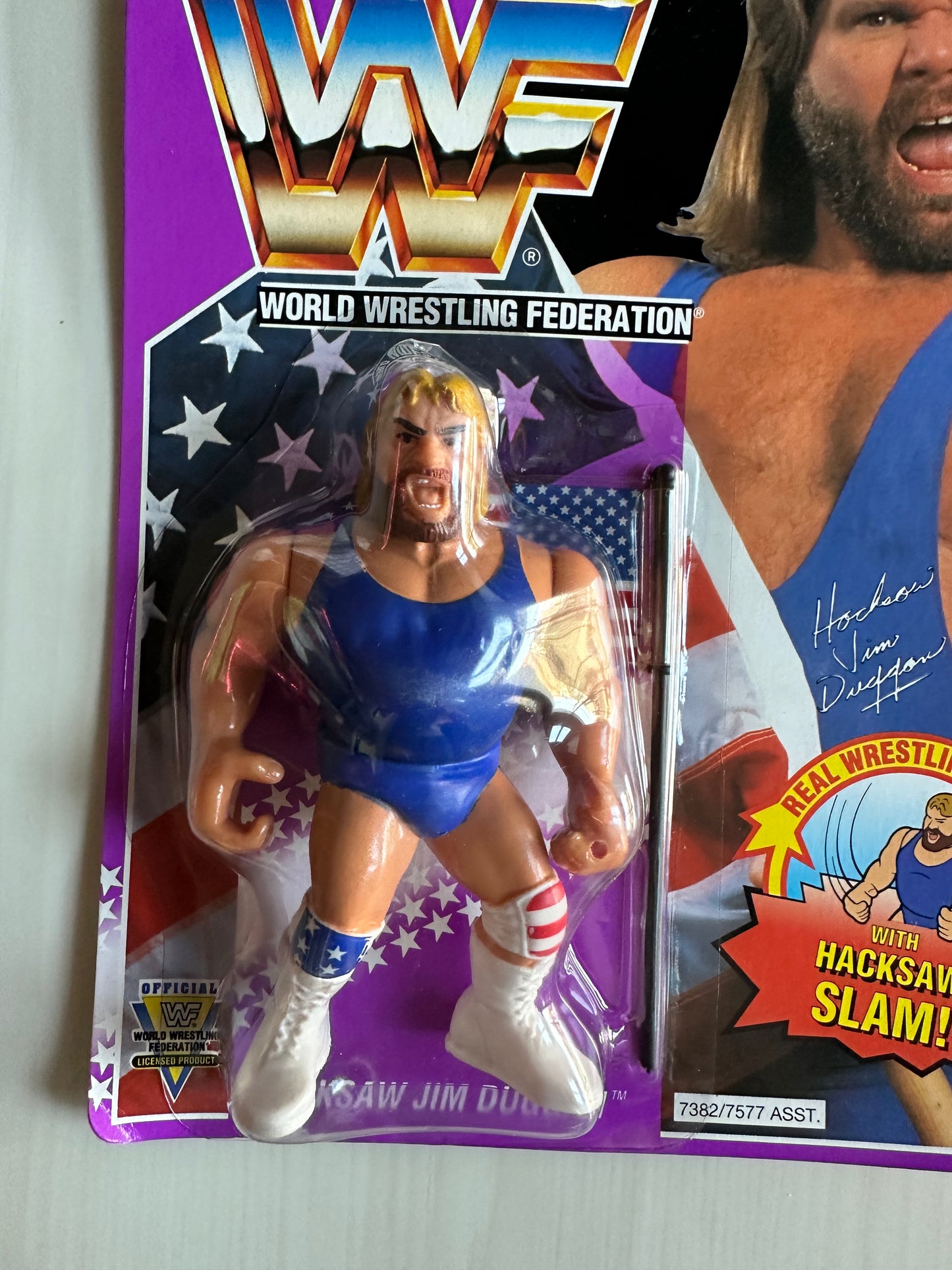 Hacksaw Jim Duggan Series 9 WWF Hasbro MOC figure
