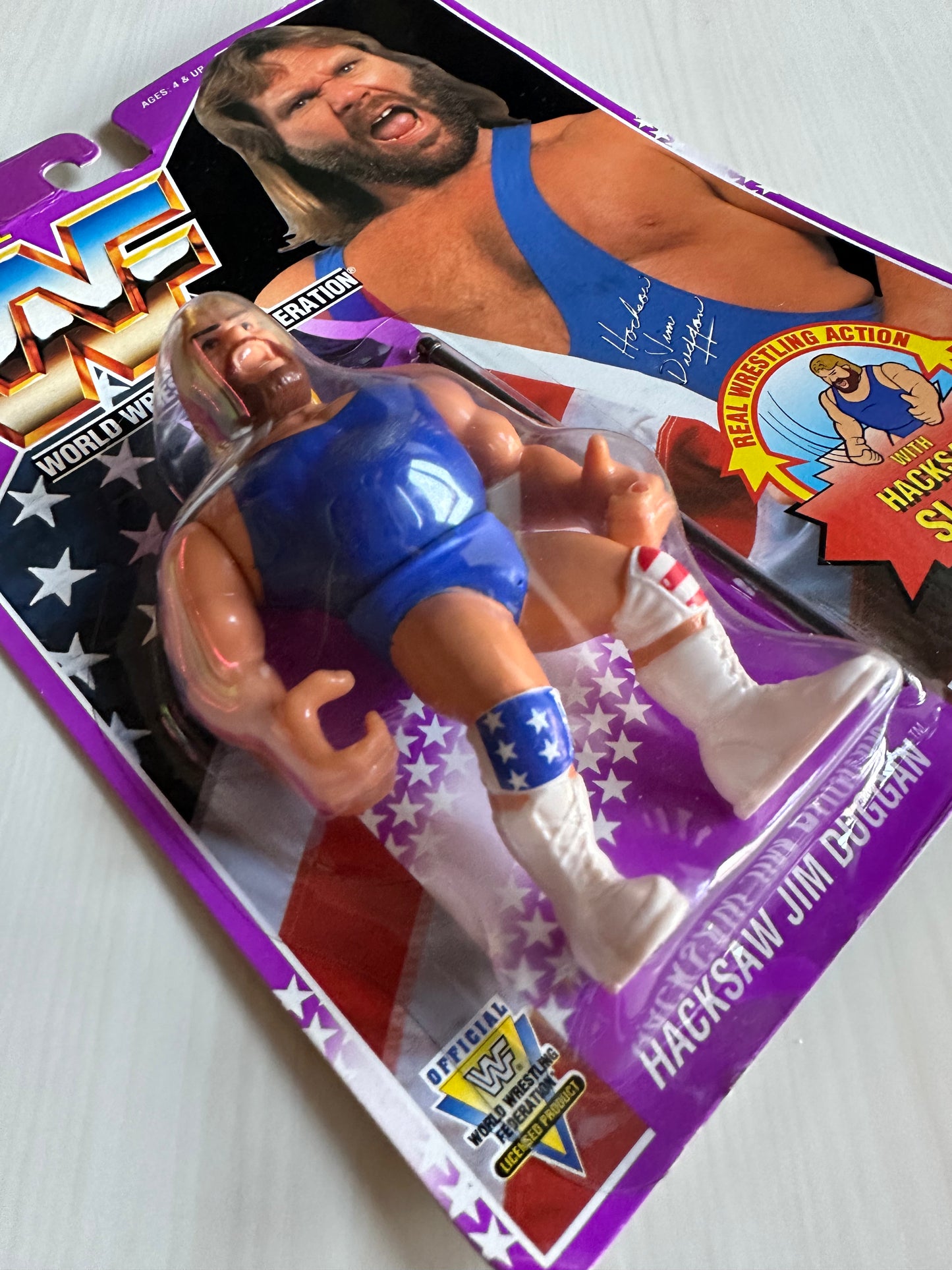 Hacksaw Jim Duggan Series 9 WWF Hasbro MOC figure