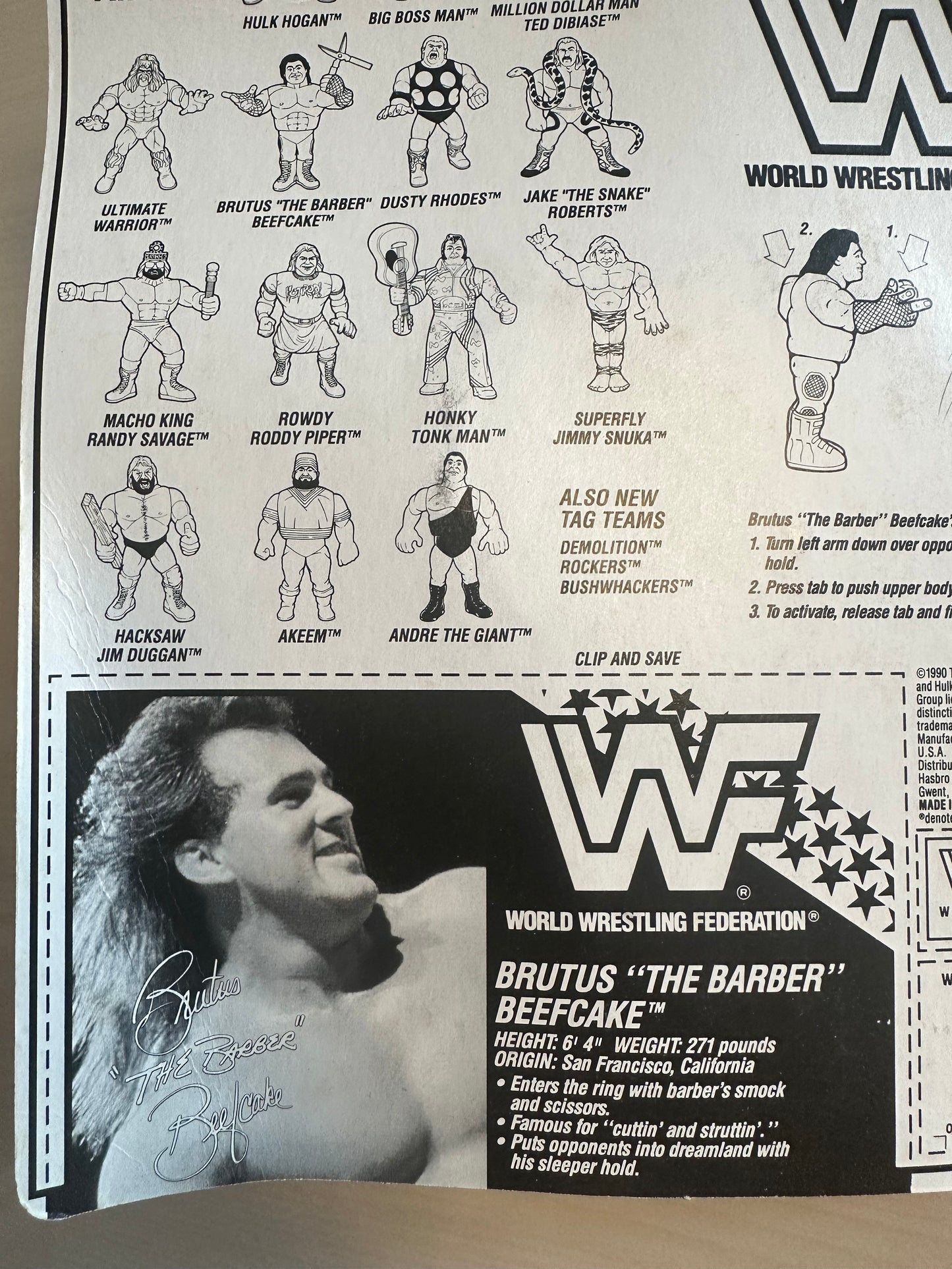 Brutus the Barber Beefcake Series 1 WWF Hasbro