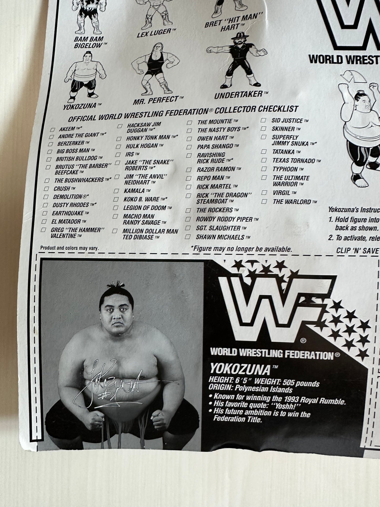 Yokozuna Series 8 WWF Hasbro MOC figure