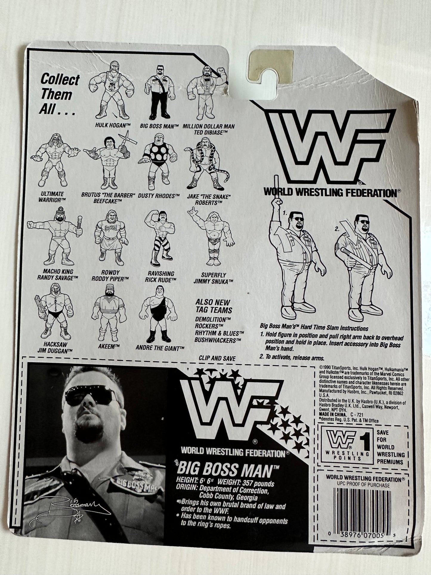 Big Boss Man Series 1 WWF Hasbro MOC figure