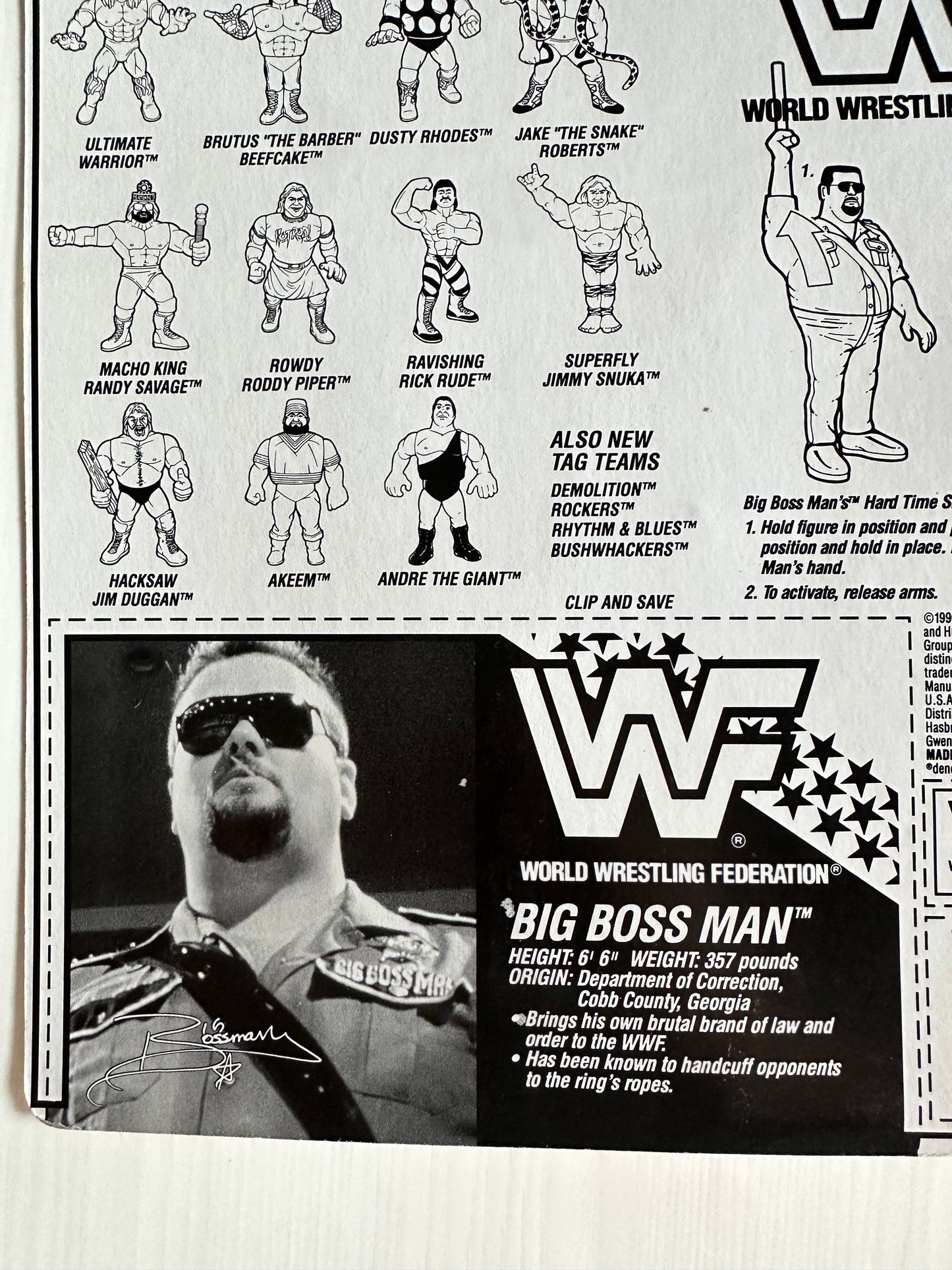 Big Boss Man Series 1 WWF Hasbro MOC figure