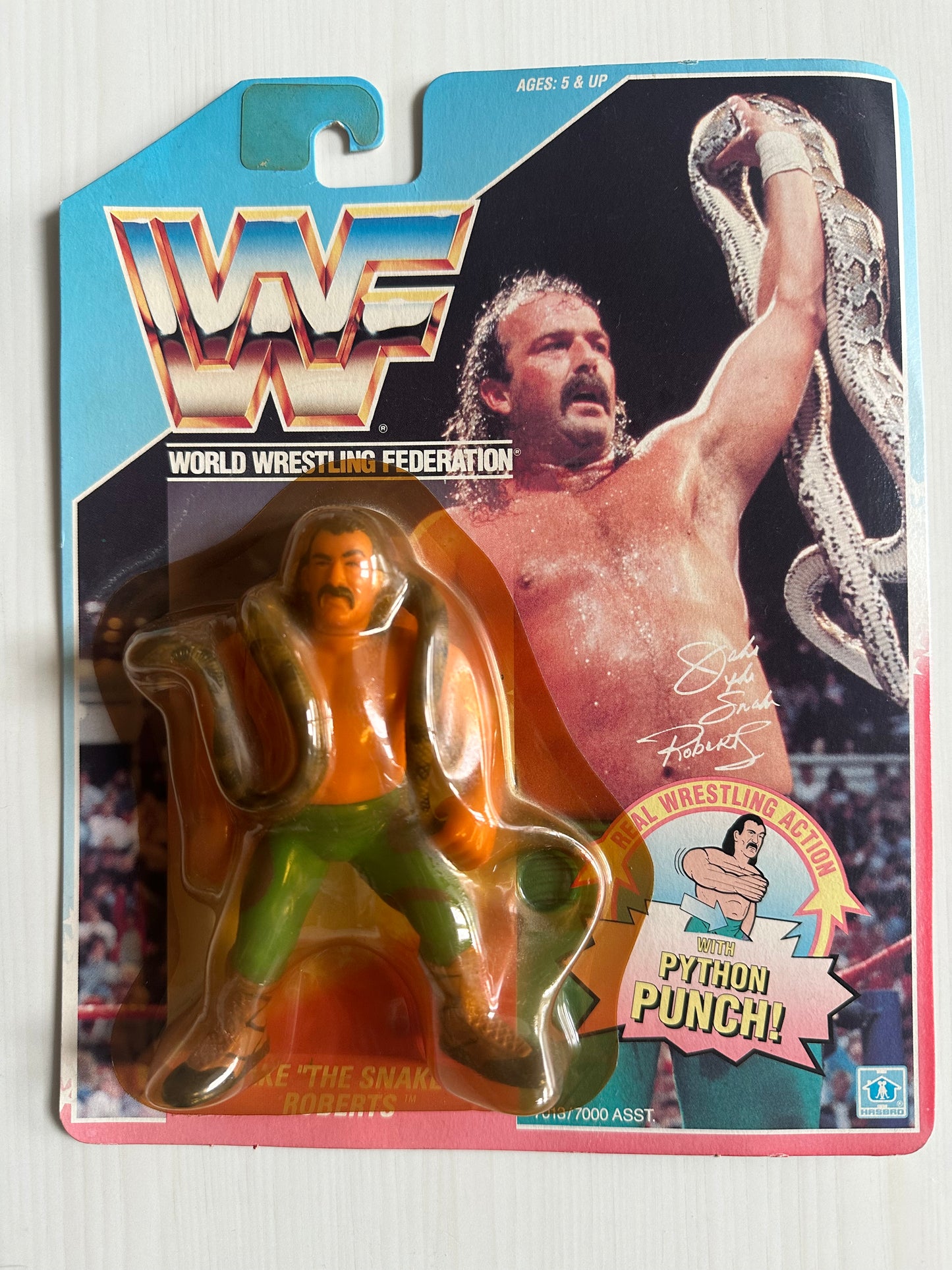 Jake the Snake Roberts Series 1 WWF Hasbro MOC figure