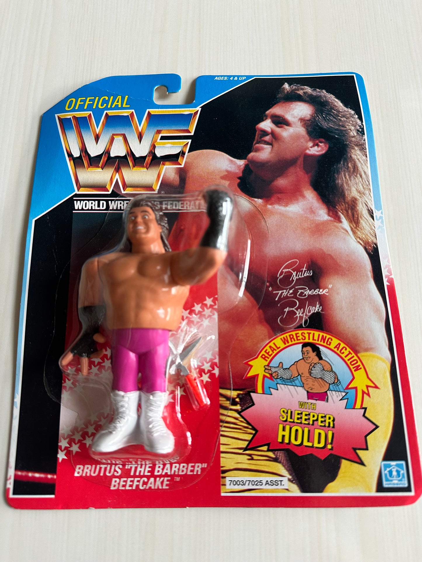 Brutus the Barber Beefcake Series 1 WWF Hasbro MOC figure