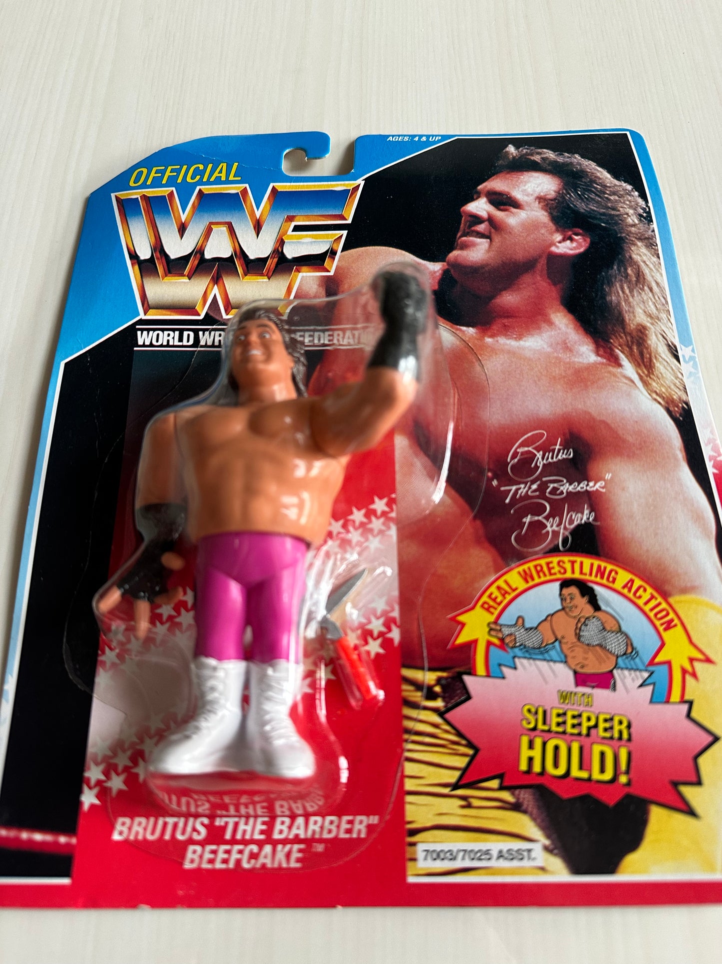 Brutus the Barber Beefcake Series 1 WWF Hasbro MOC figure