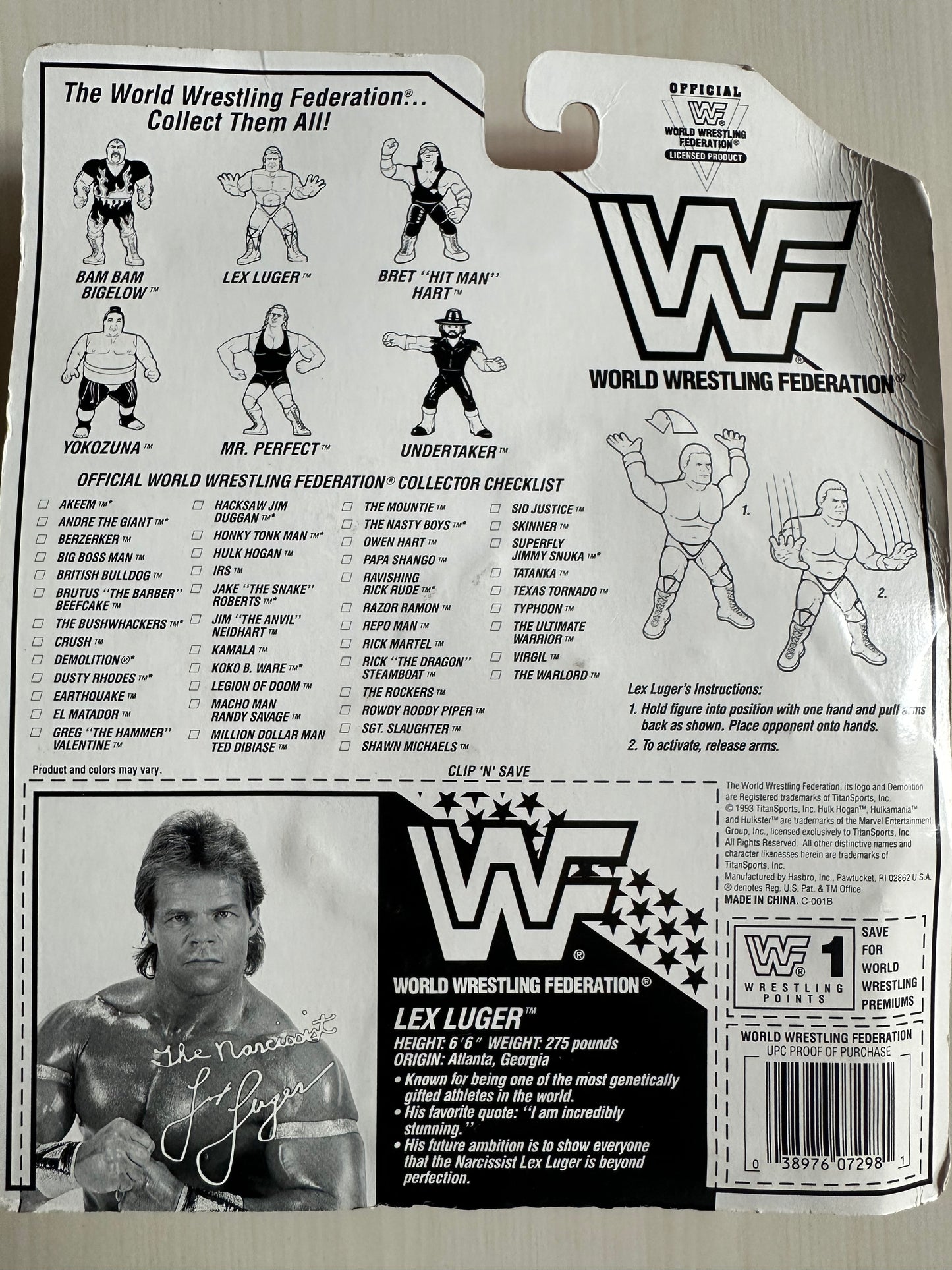 Lex Luger Series 8 WWF Hasbro MOC figure