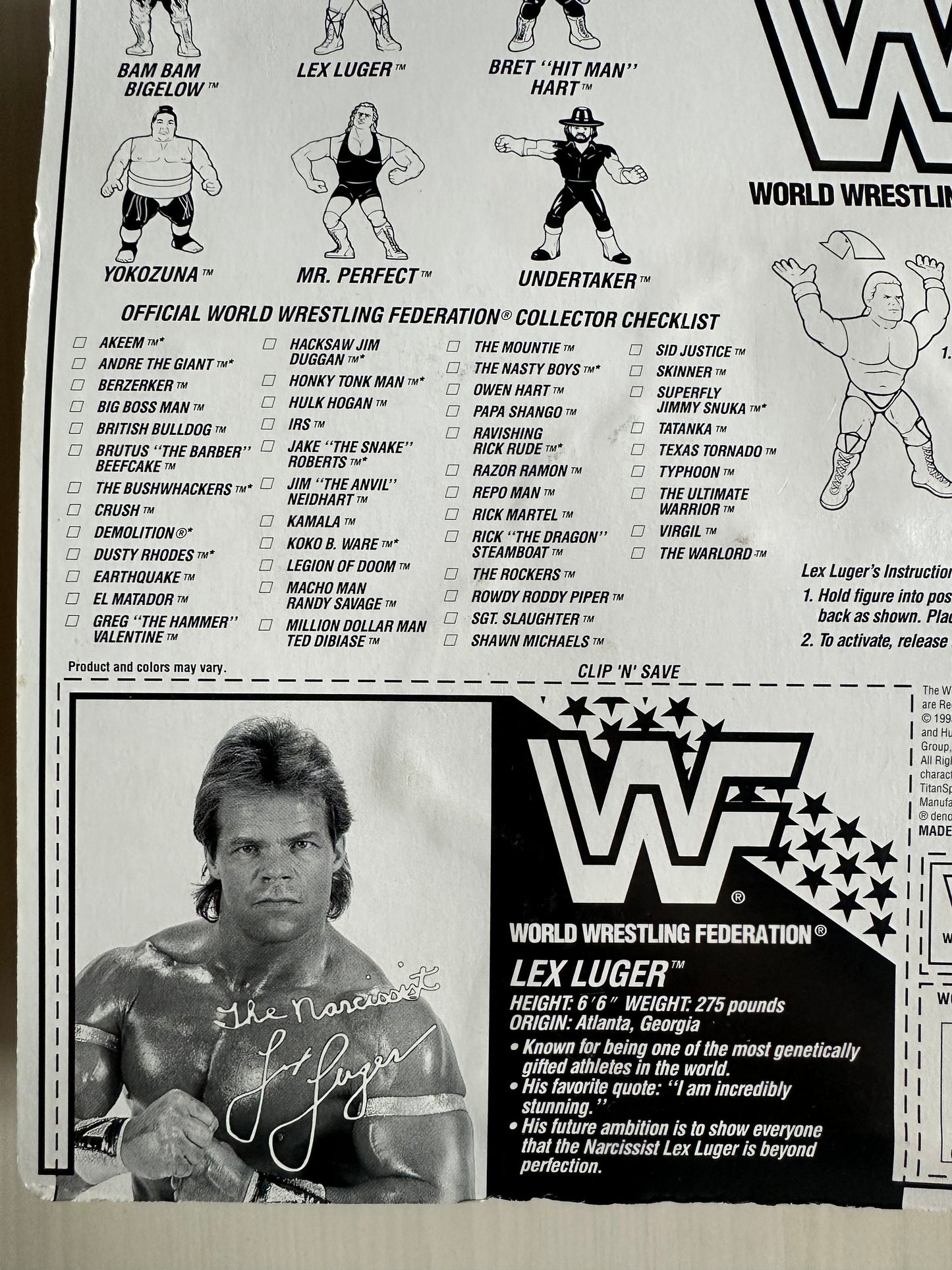 Lex Luger Series 8 WWF Hasbro MOC figure