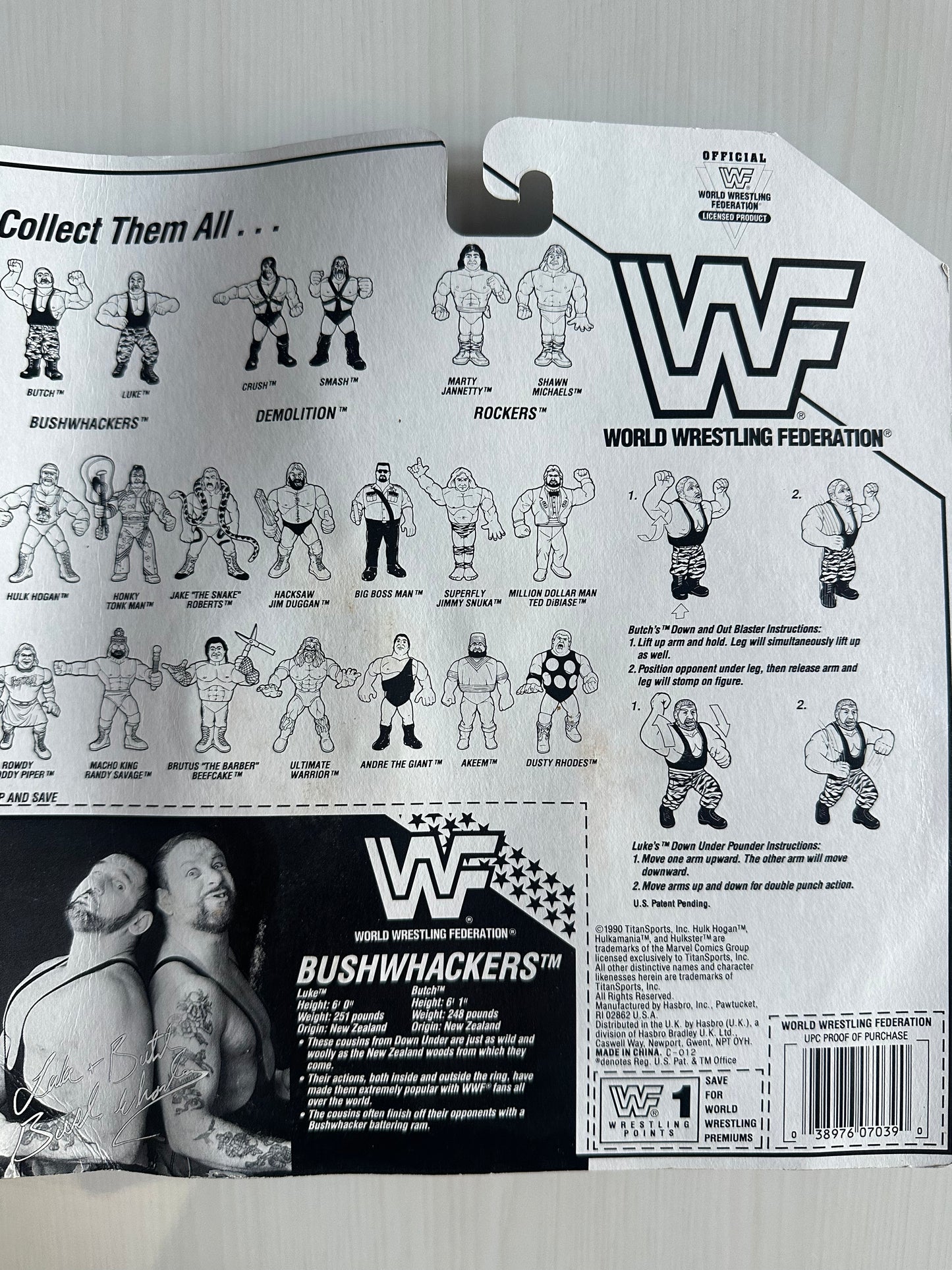 The Bushwhackers Series 2 WWF Hasbro MOC figure