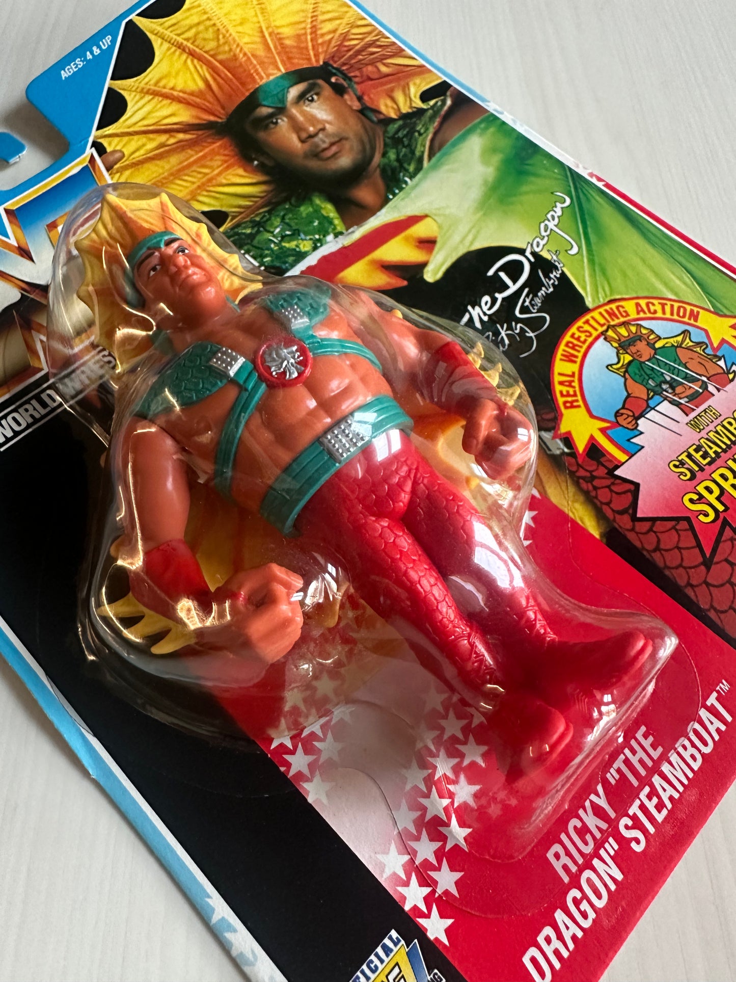 Ricky the Dragon Steamboat Series 4 WWF Hasbro MOC figure