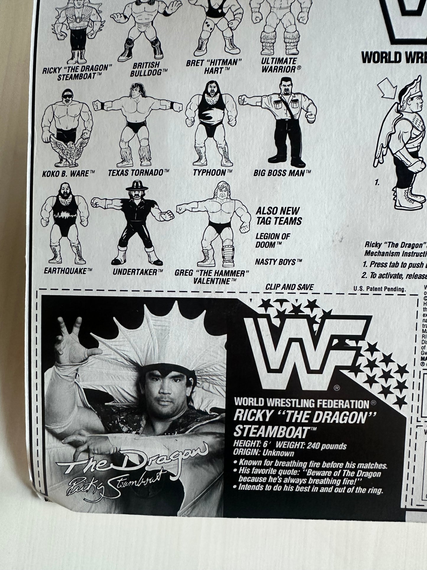 Ricky the Dragon Steamboat Series 4 WWF Hasbro MOC figure