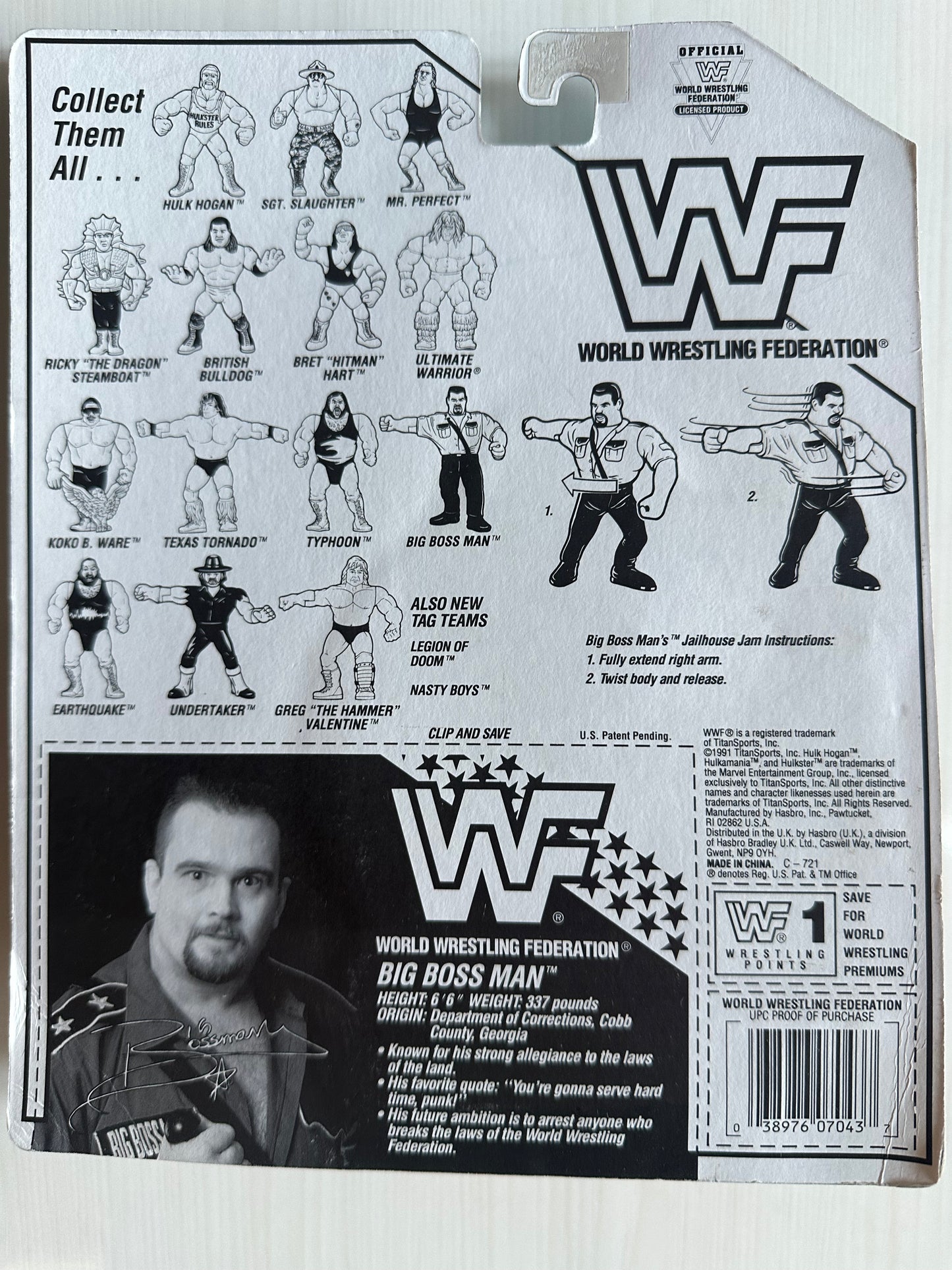Big Boss Man Series 3 WWF Hasbro MOC figure