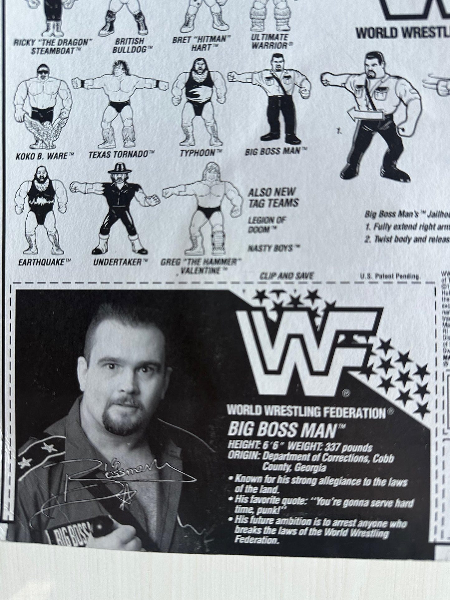 Big Boss Man Series 3 WWF Hasbro MOC figure