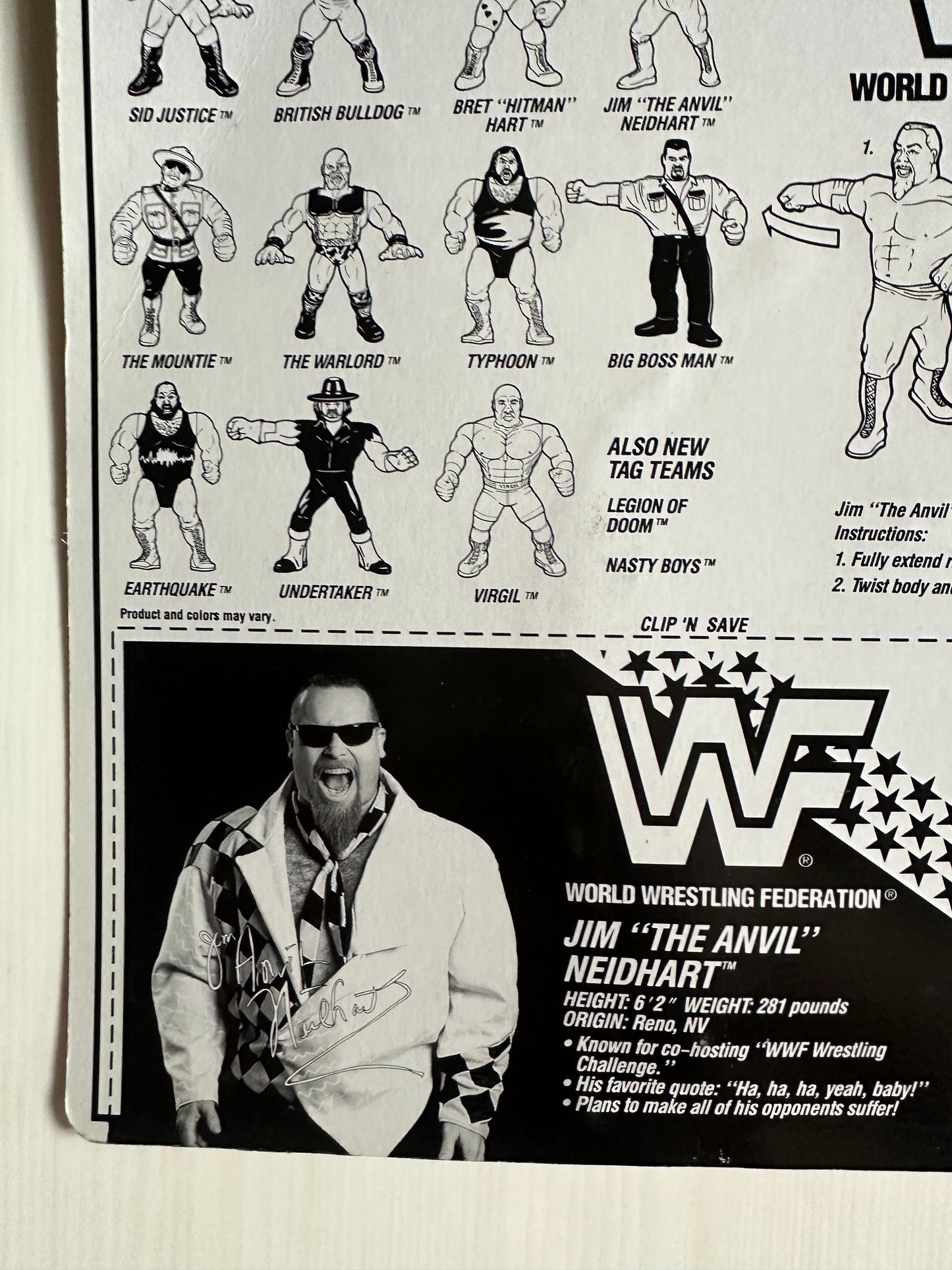 Jim the Anvil Neidhart Series 6 WWF Hasbro MOC