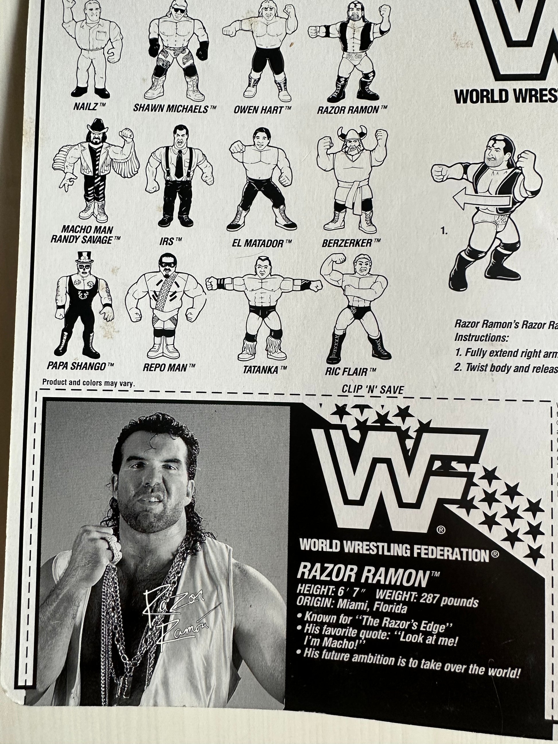 Wwf Magazine Razor Ramon Razor Ramon Series 7 WWF Hasbro MOC – retrofigure