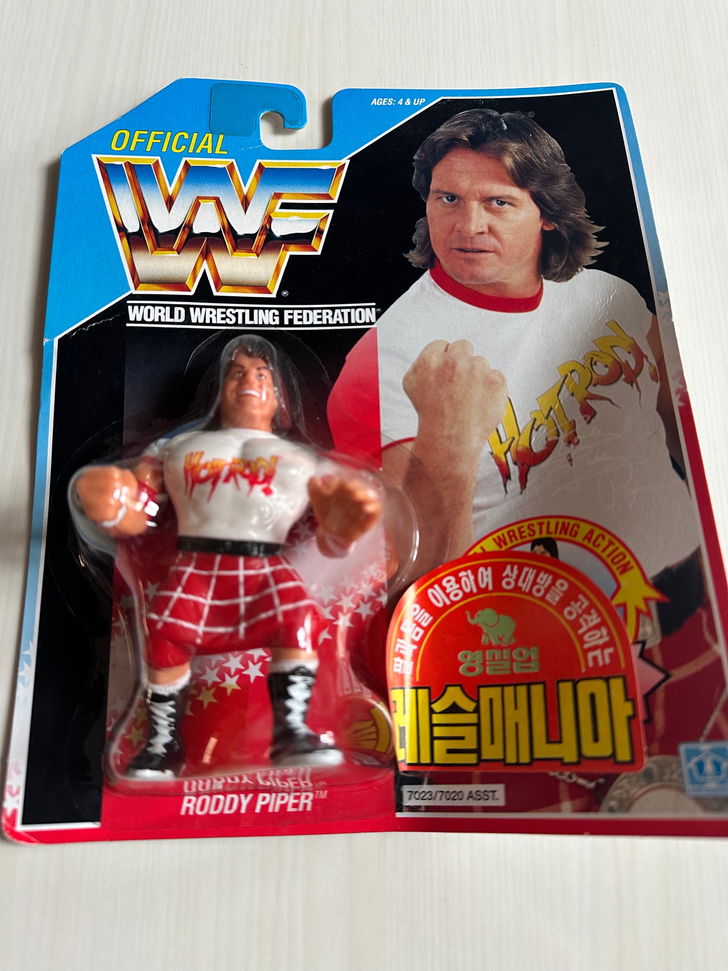 Rowdy Roddy Piper Series 1 WWF Hasbro MOC Korean variant