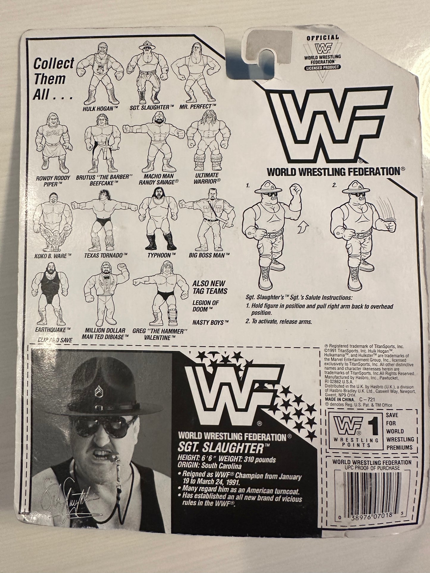 Sgt Slaughter Series 3 WWF Hasbro
