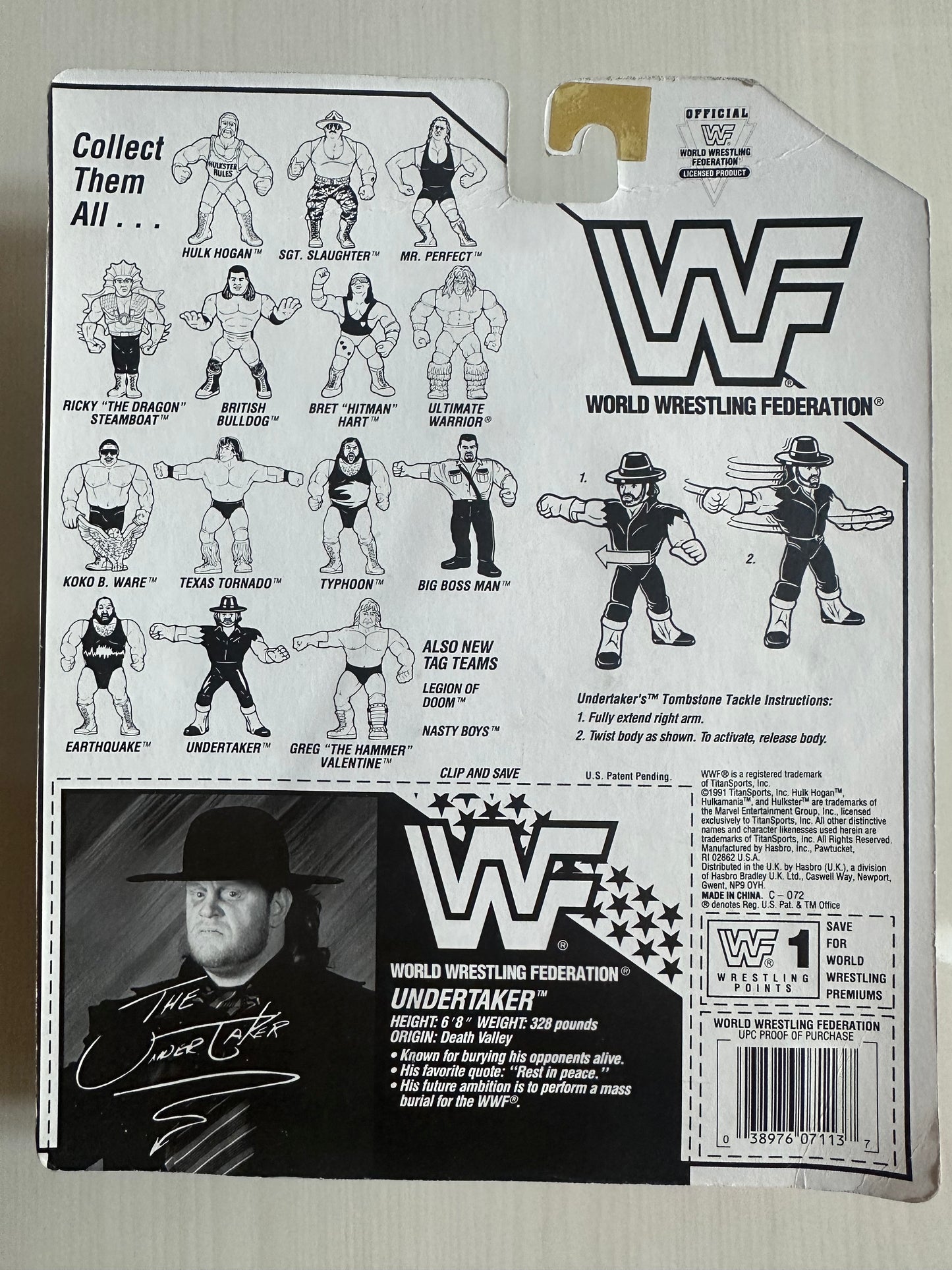 The Undertaker Series 4 WWF Hasbro MOC figure