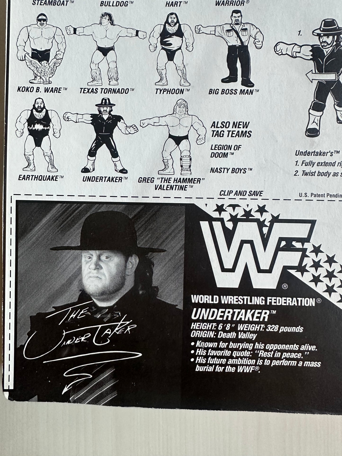 The Undertaker Series 4 WWF Hasbro MOC figure