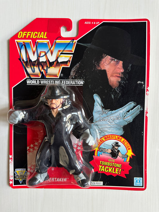 The Undertaker Series 8 WWF Hasbro MOC figure (signed by Paul Bearer)