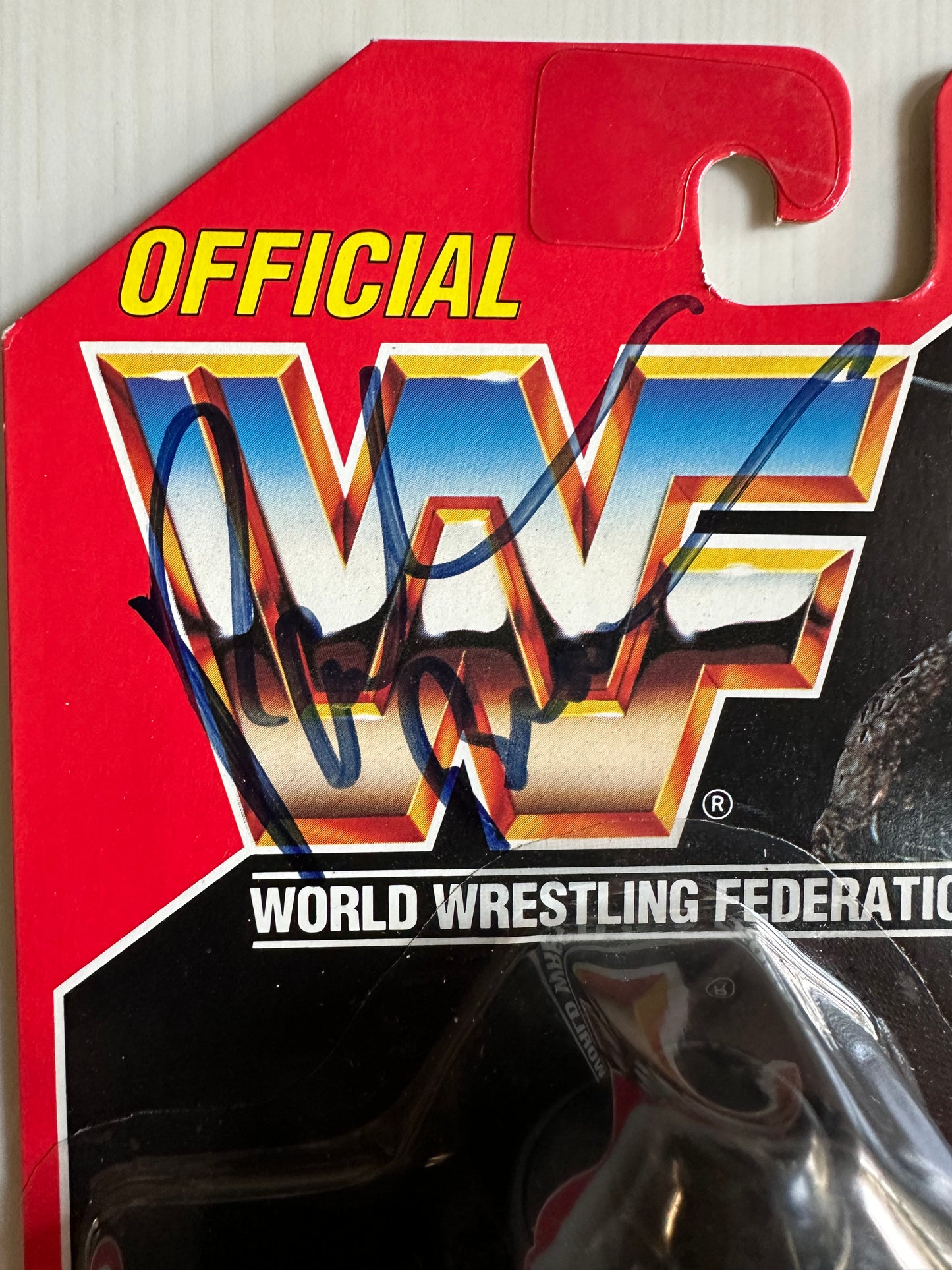 The Undertaker Series 8 WWF Hasbro MOC figure (signed by Paul Bearer)