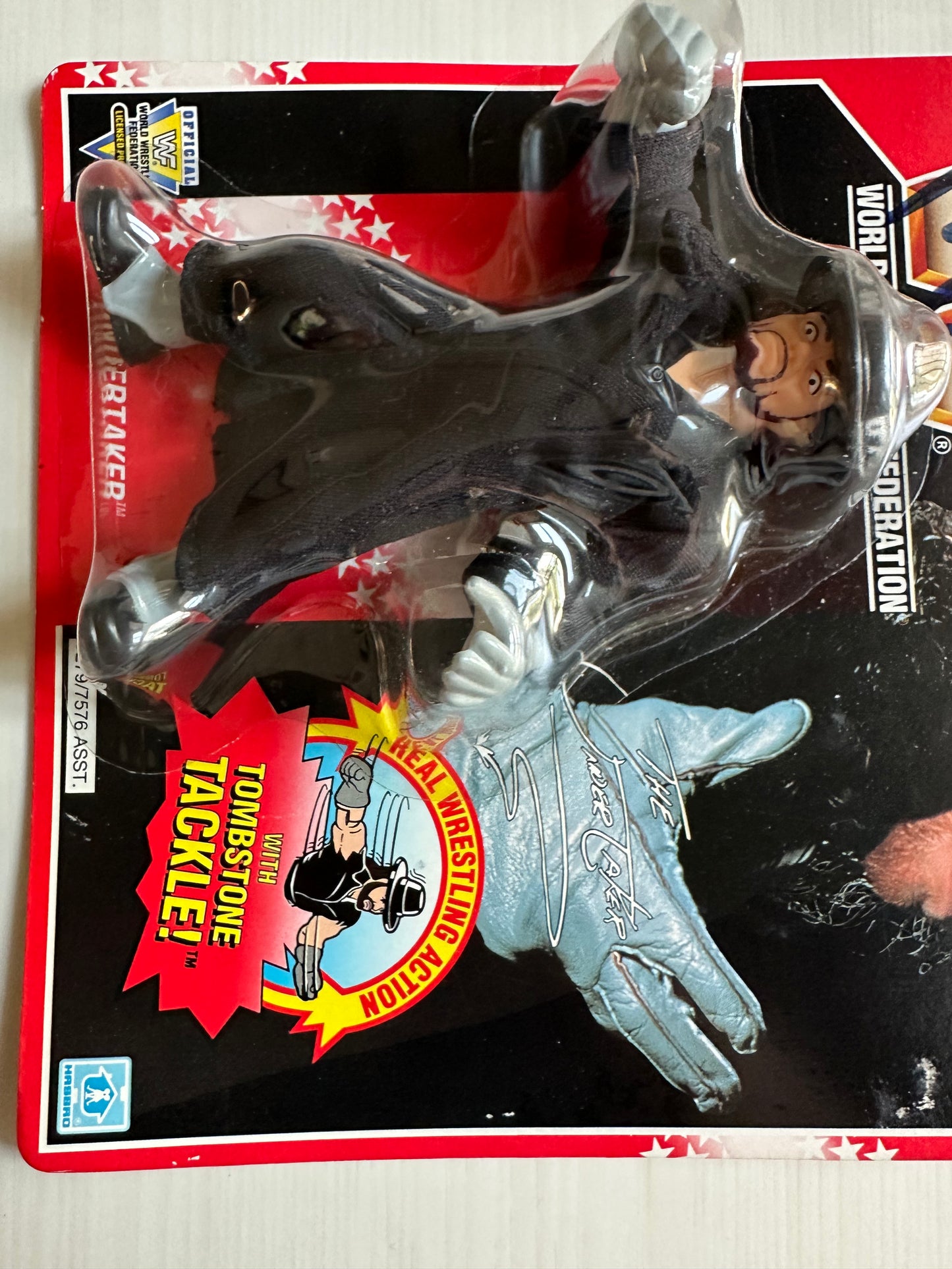 The Undertaker Series 8 WWF Hasbro MOC figure (signed by Paul Bearer)