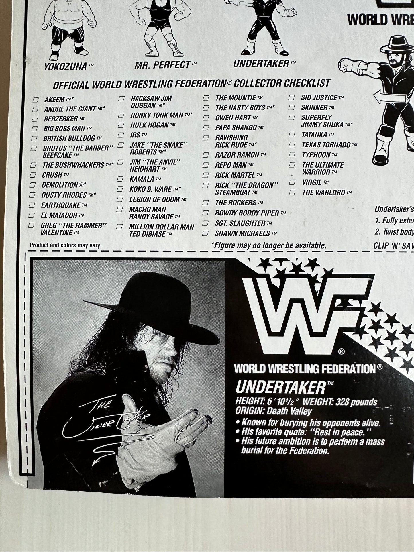 The Undertaker Series 8 WWF Hasbro MOC figure (signed by Paul Bearer)