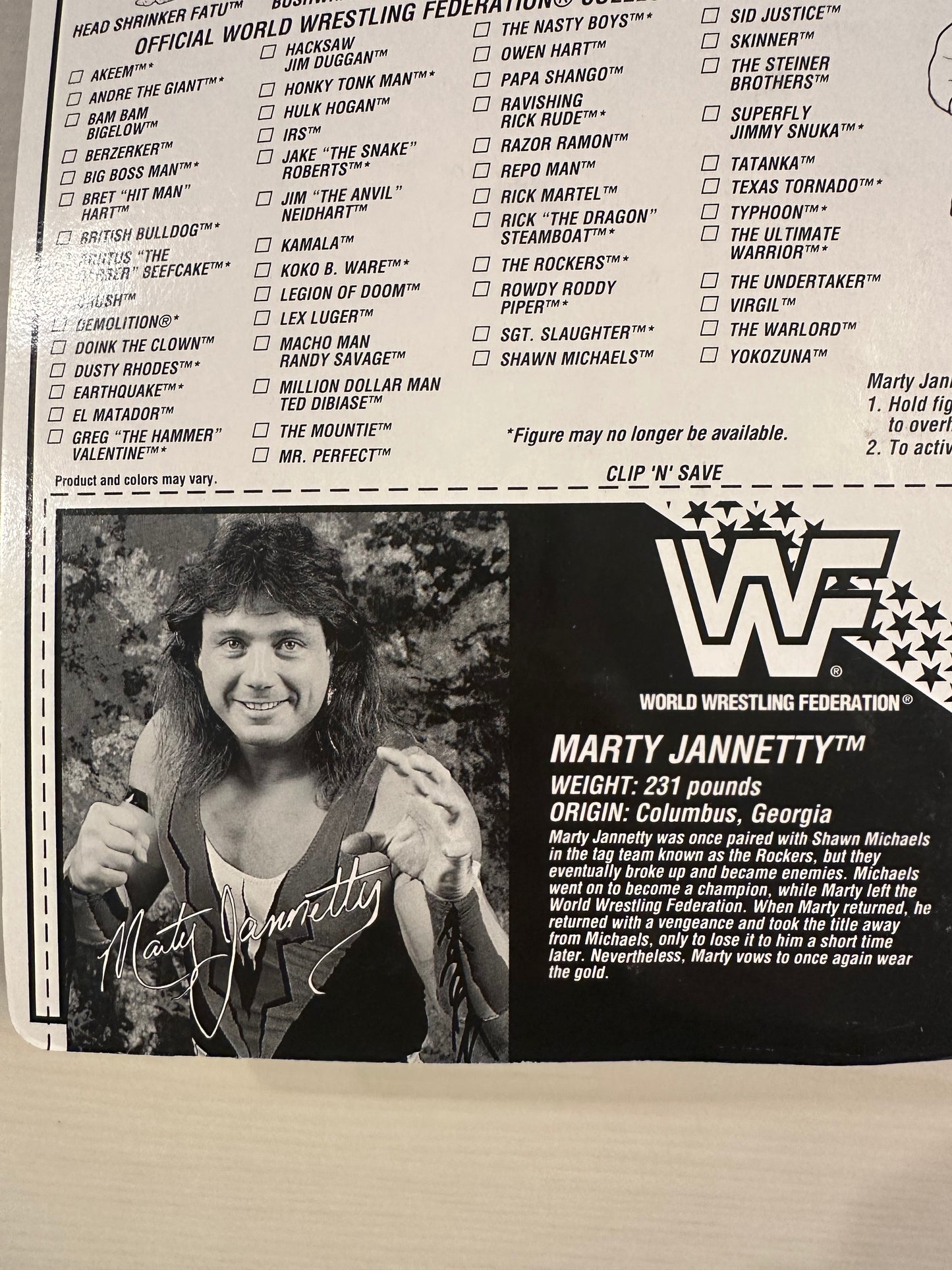 Marty Jannetty Series 10 WWF Hasbro