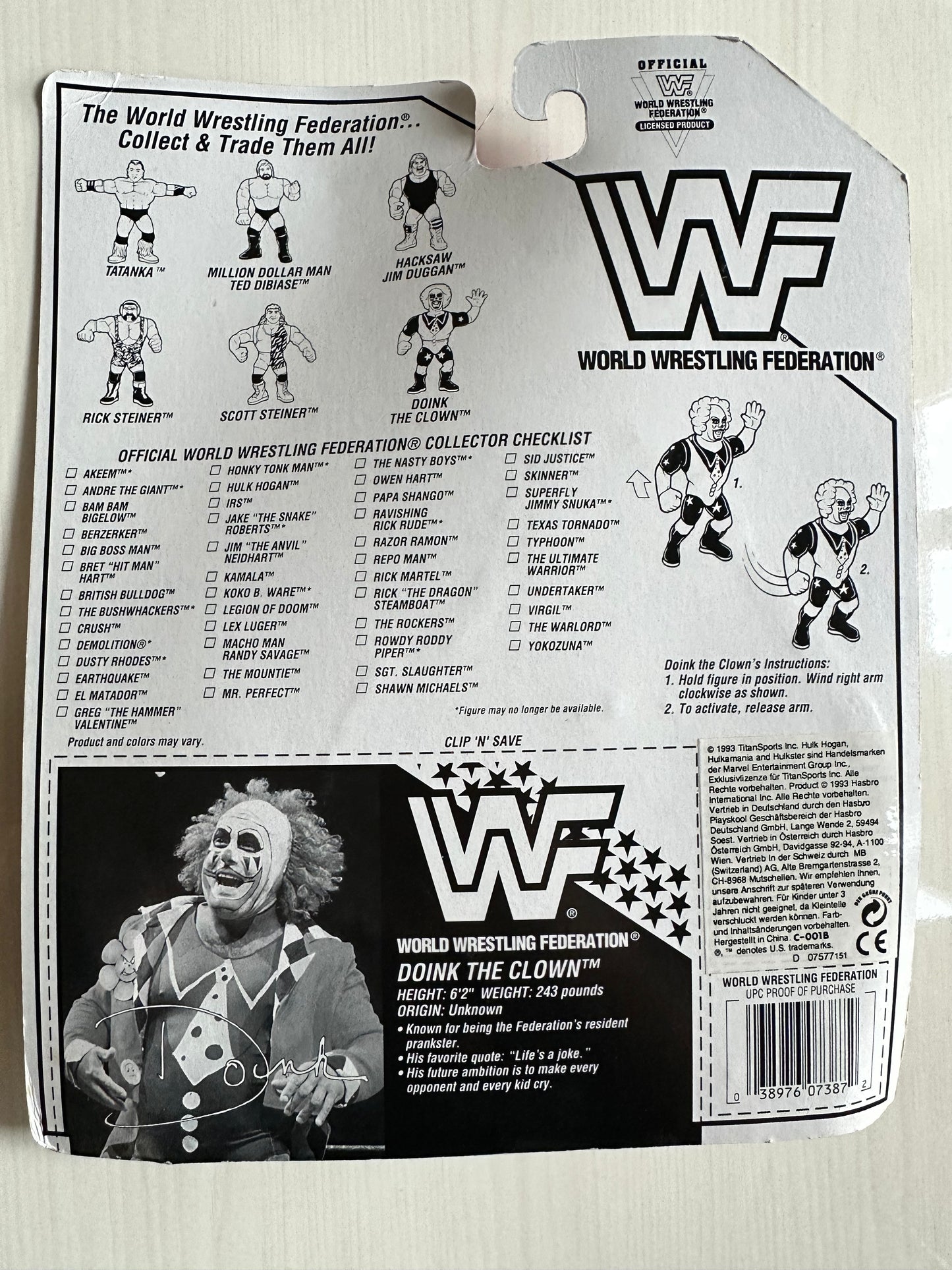 Doink the Clown Series 9 WWF Hasbro MOC figure