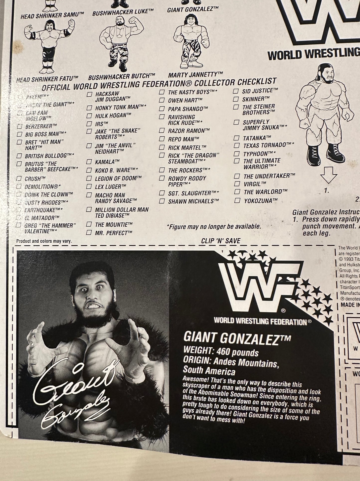 Giant Gonzalez Series 10 WWF Hasbro